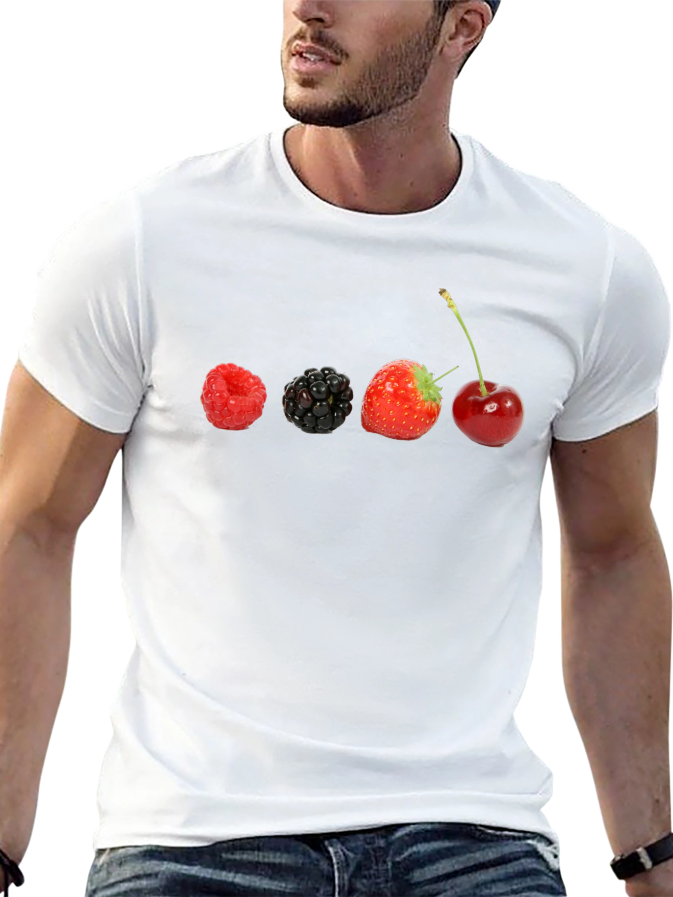 Berries on Black T-Shirt