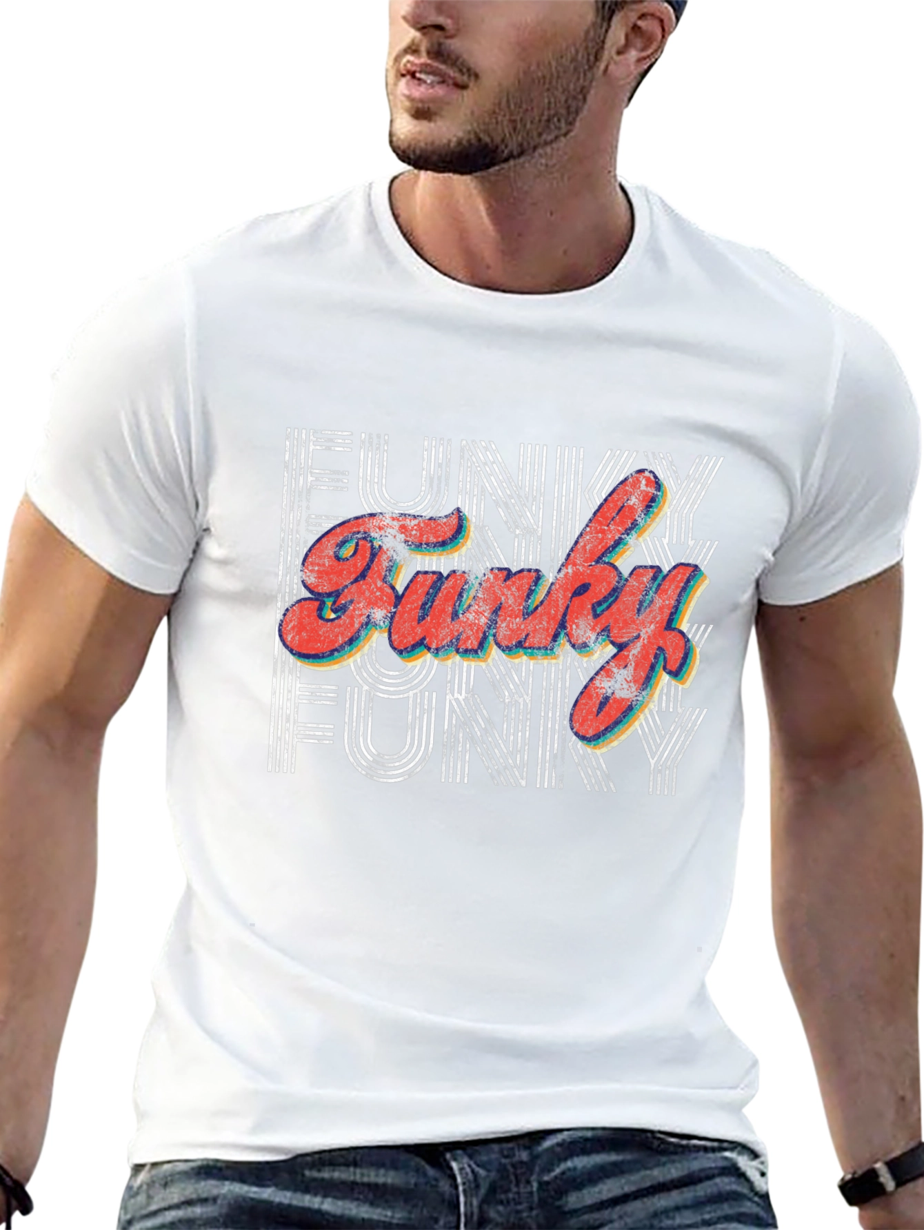 Funky Retro Style Graphic Tee - Black