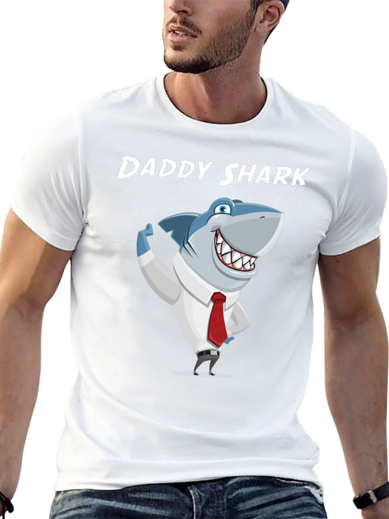 Daddy Shark Graphic T-Shirt - Mens Black Tee