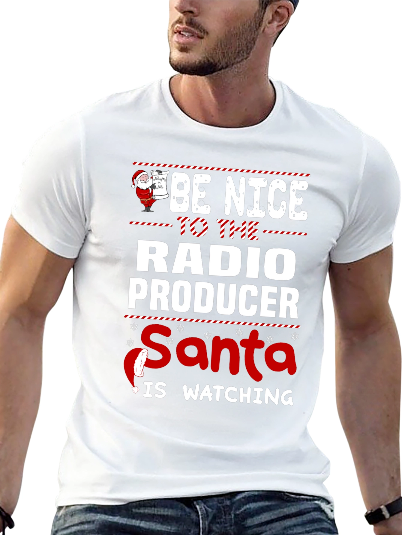 Be Nice to the Radio Producer Santa T-Shirt