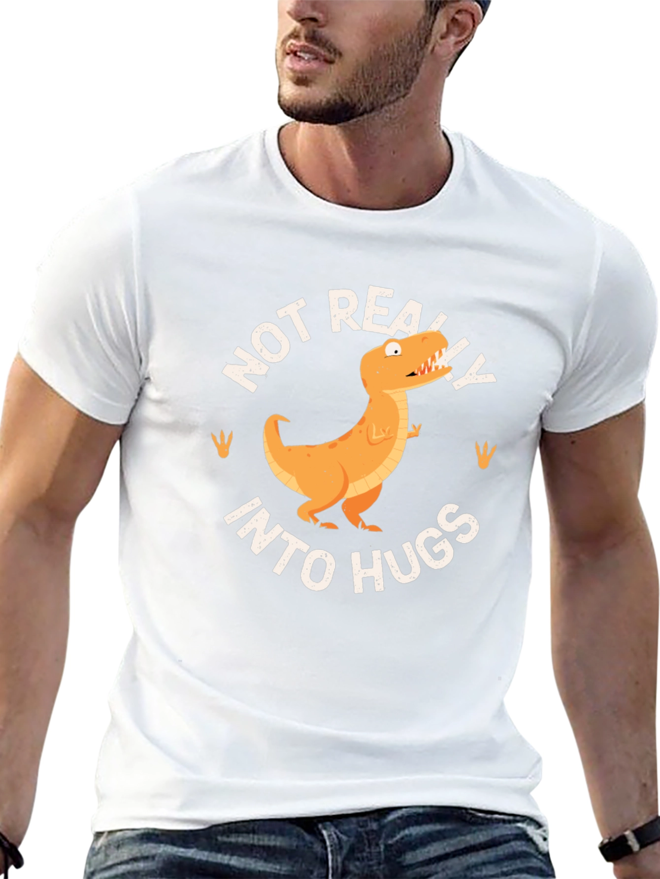 Funny T-Rex Not Really Into Hugs Graphic Tee