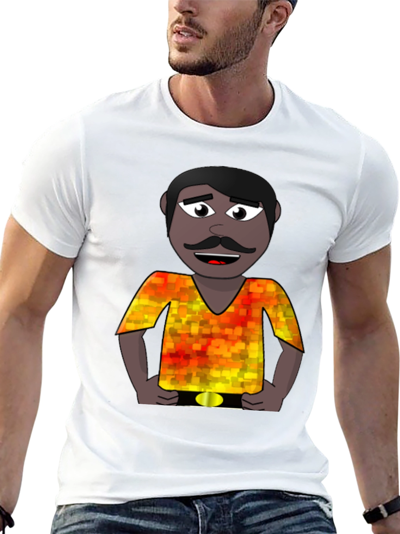 Cartoon Man Graphic Print T-Shirt