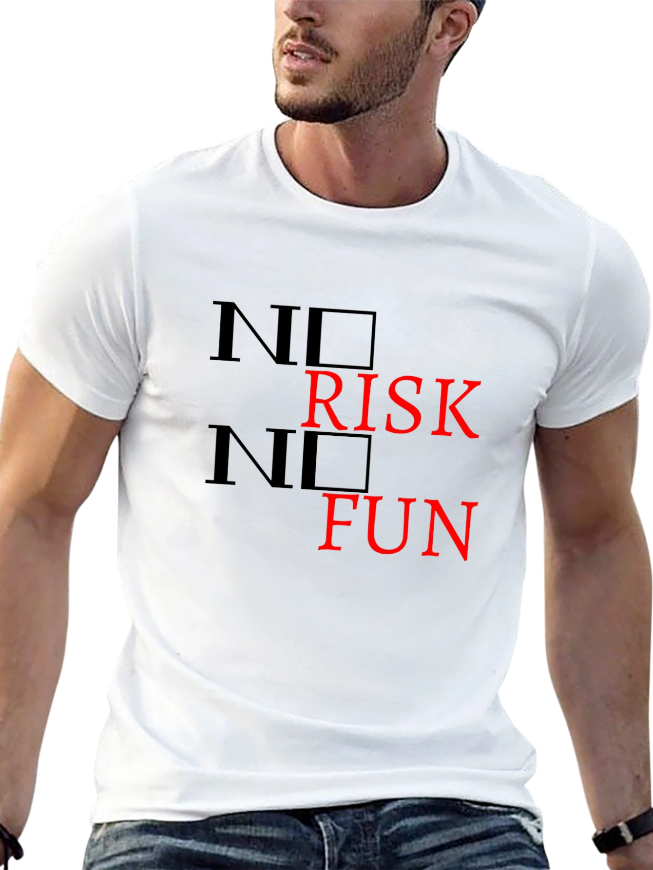 No Risk No Fun Black Graphic Tee