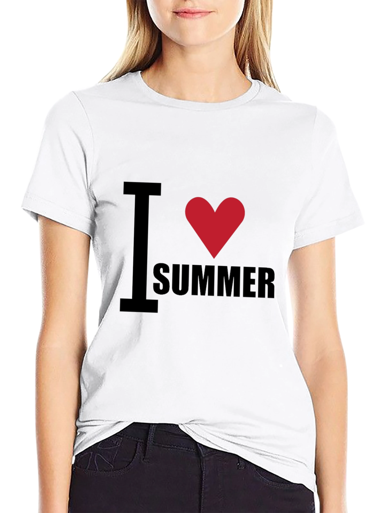 I Heart Summer T-Shirt - Black Cotton Tee
