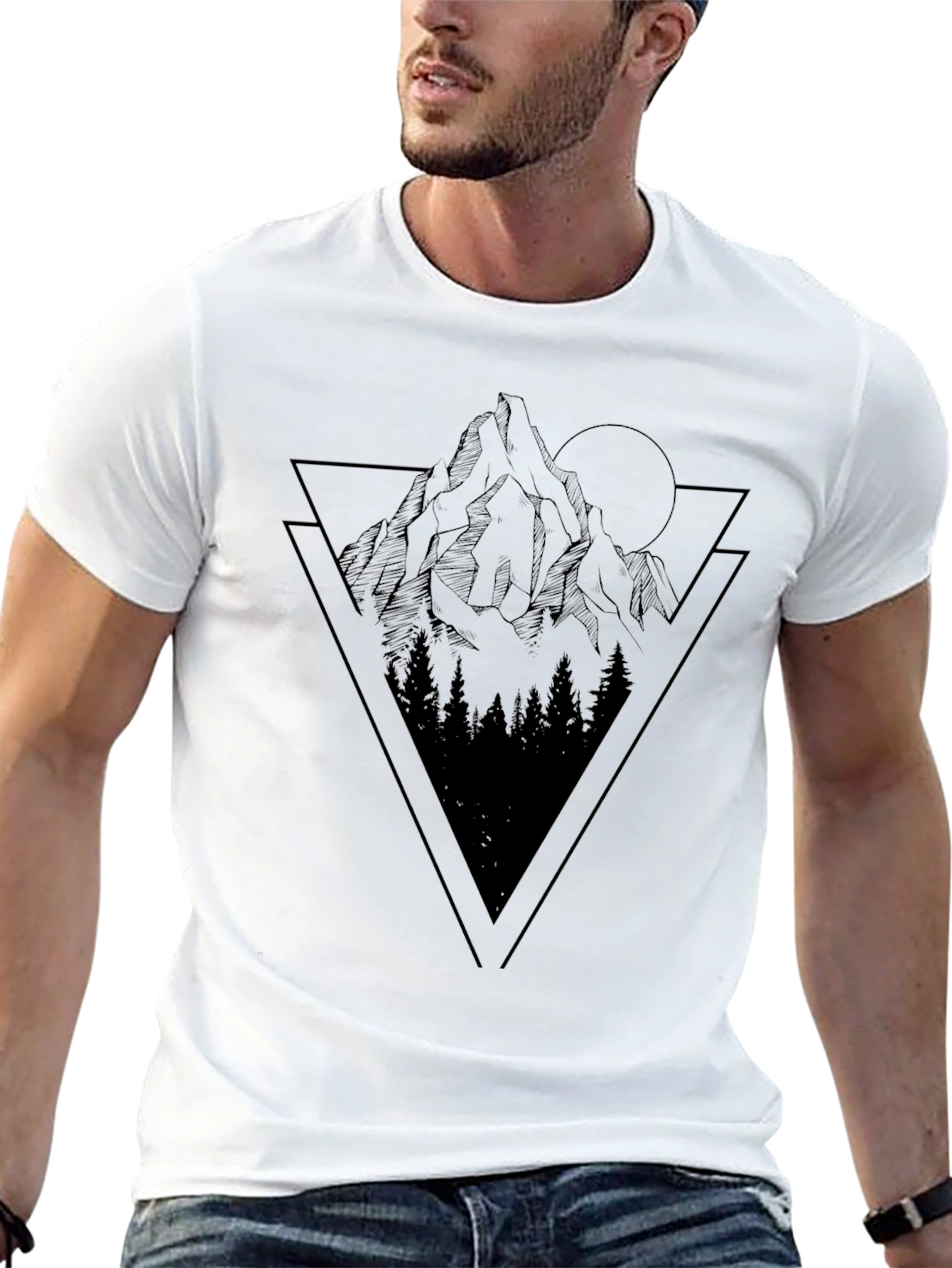 Mountain Triangle Graphic Tee - Black