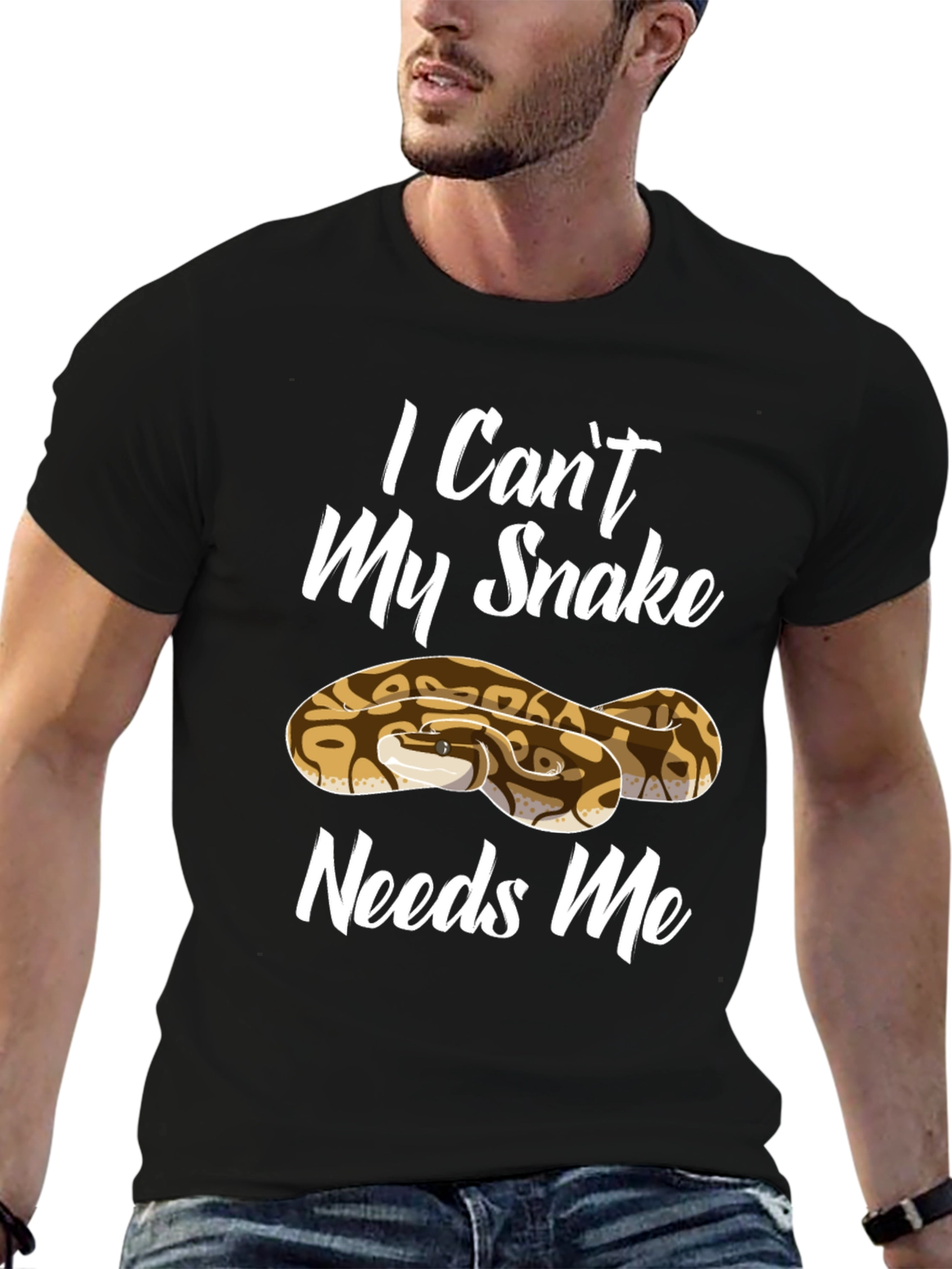 I Cant My Snake Needs Me Mens T-Shirt