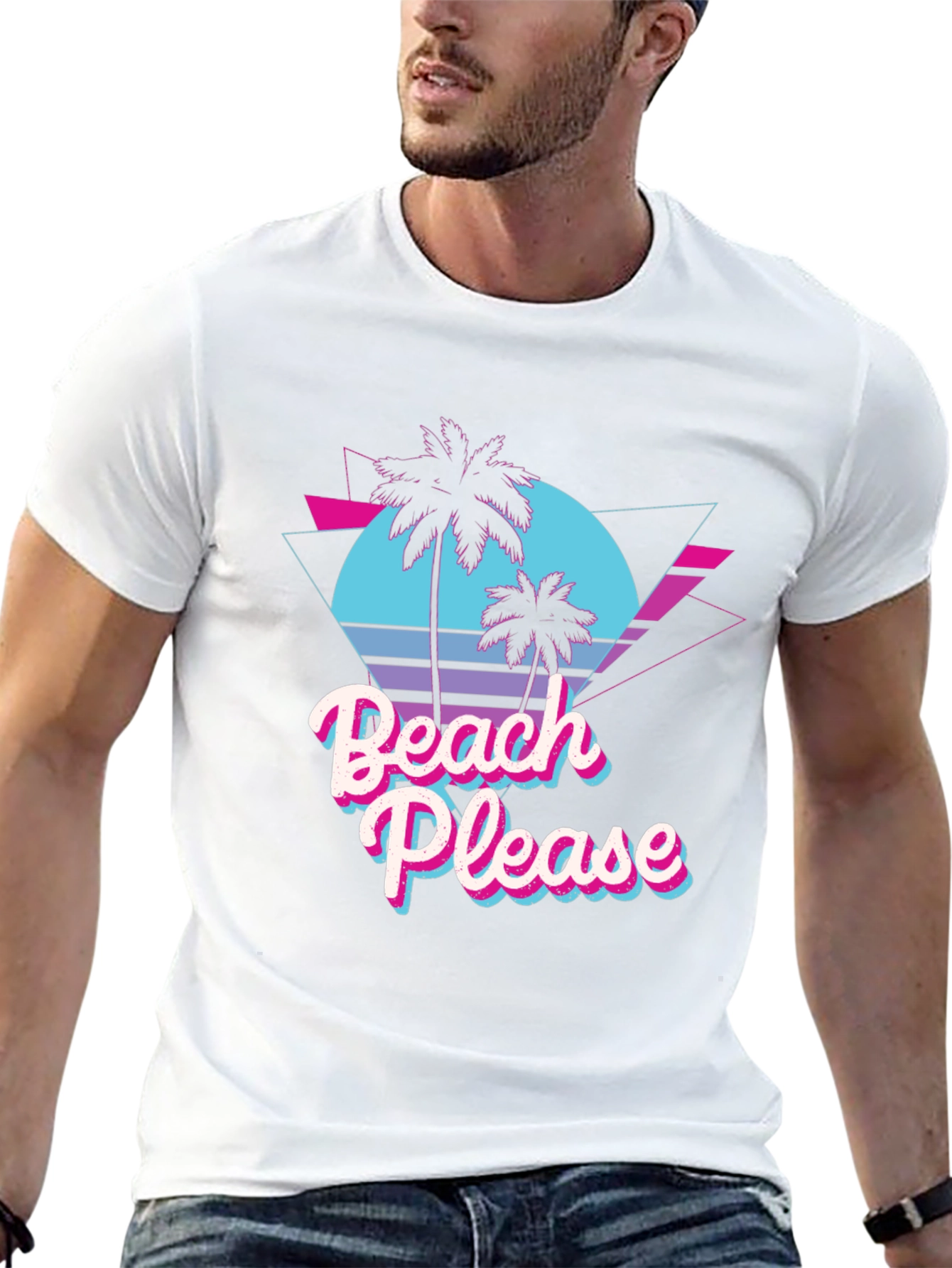 Beach Please Retro Graphic T-Shirt