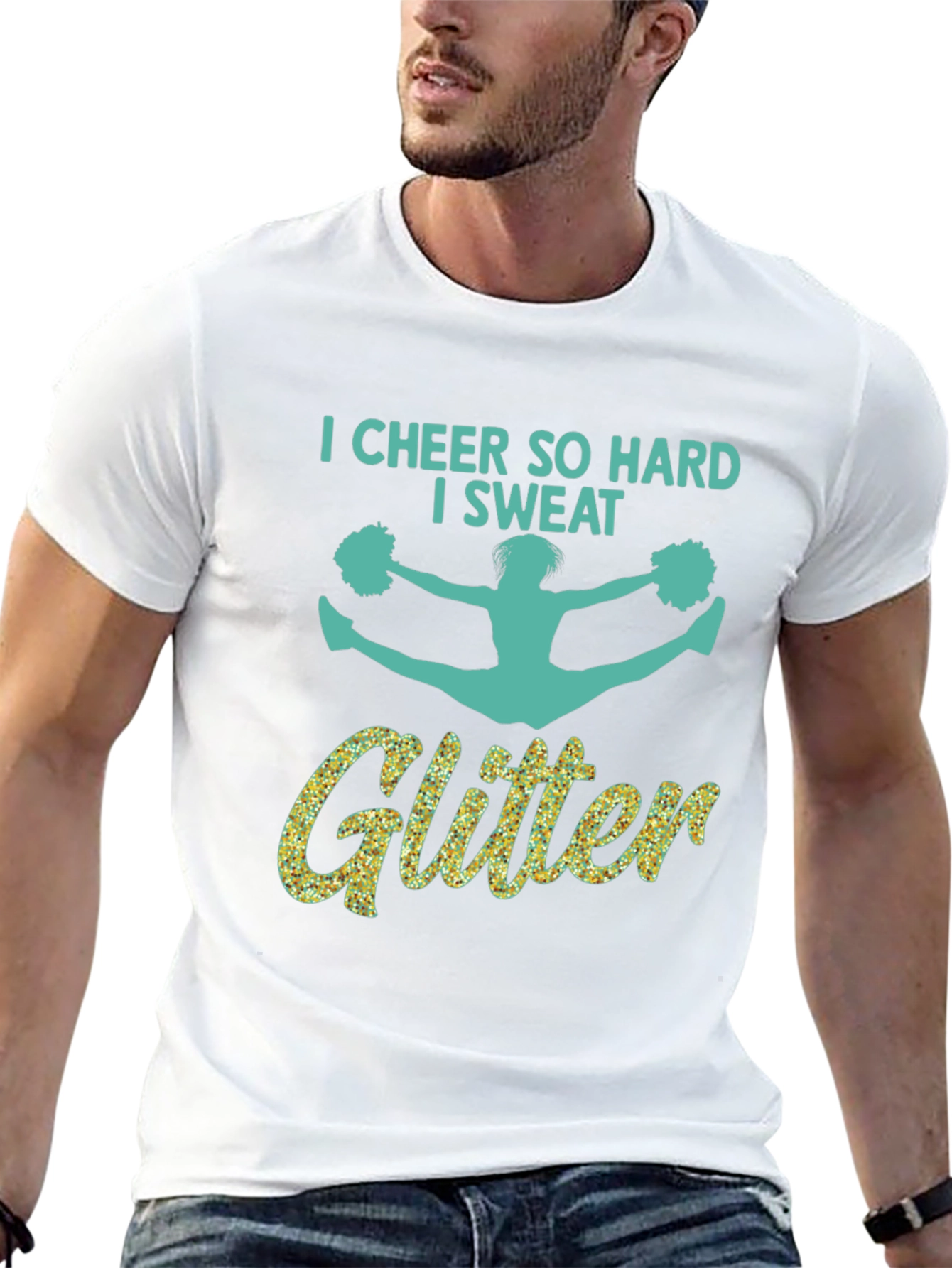 Cheer So Hard I Sweat Glitter T-Shirt