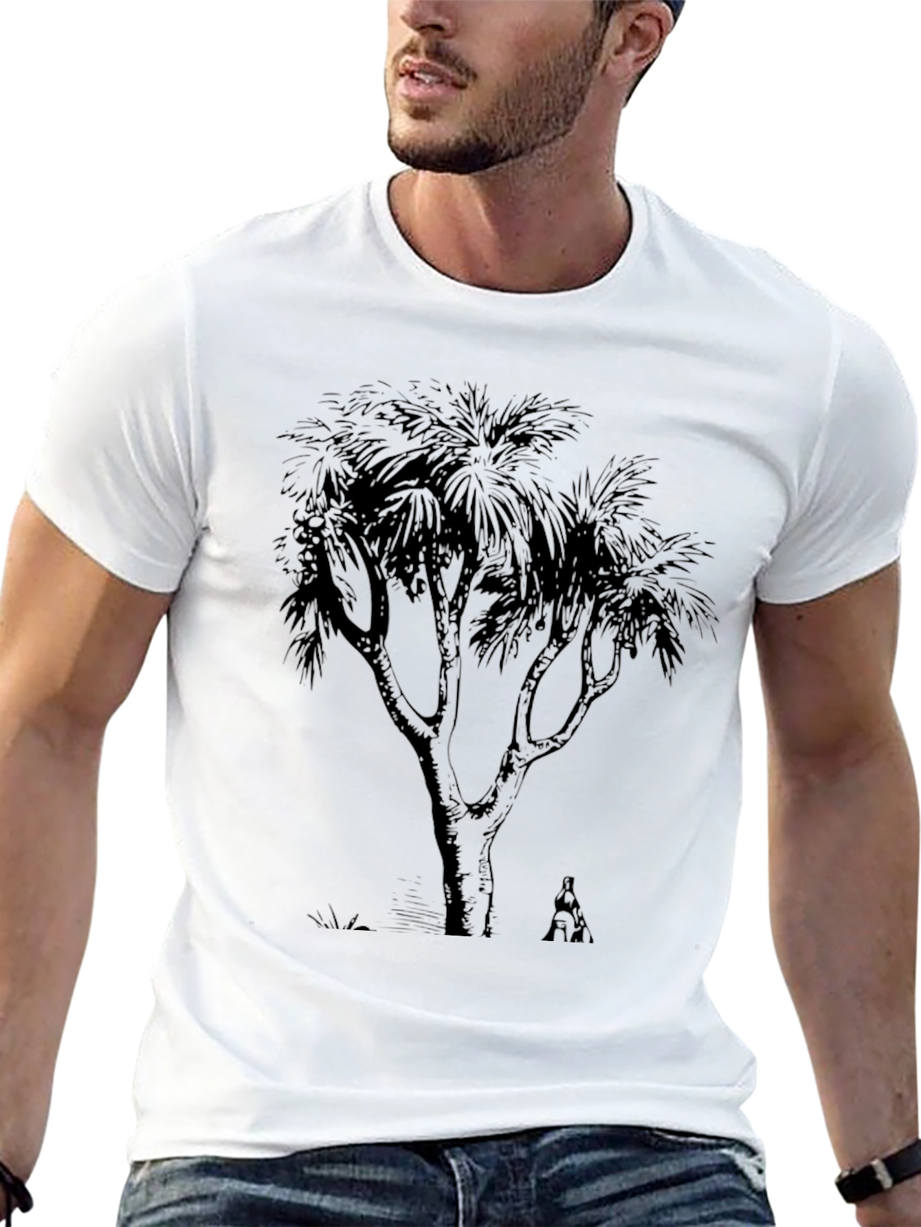 Mens Black Tree Graphic T-Shirt