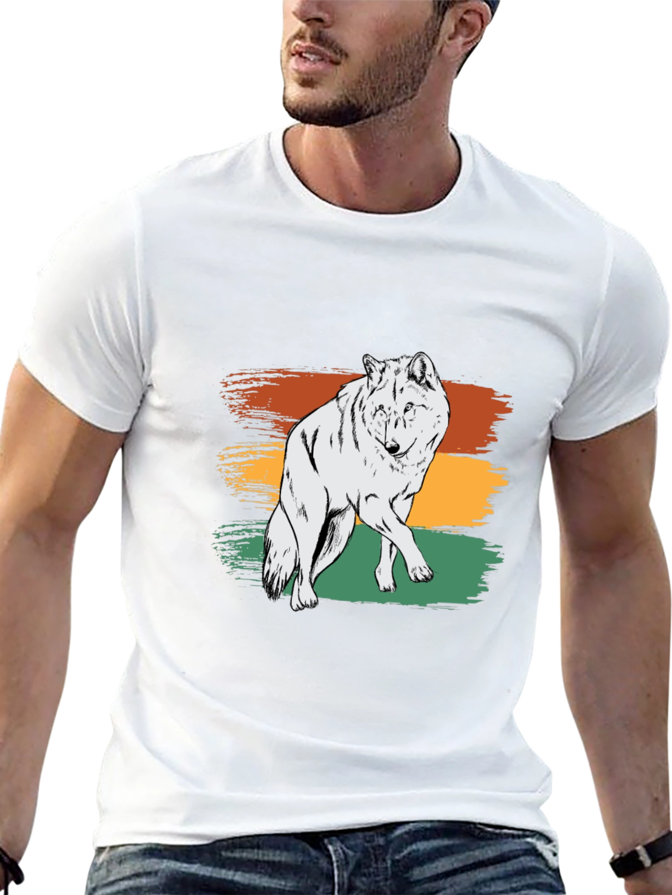 Retro Wolf Graphic Tee - Stylish & Unique Design