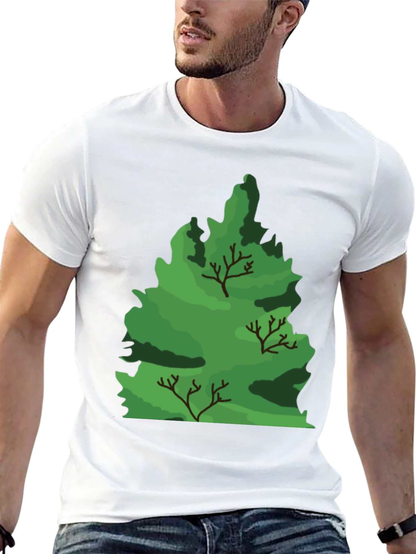 Nature Tree Graphic Black T-Shirt