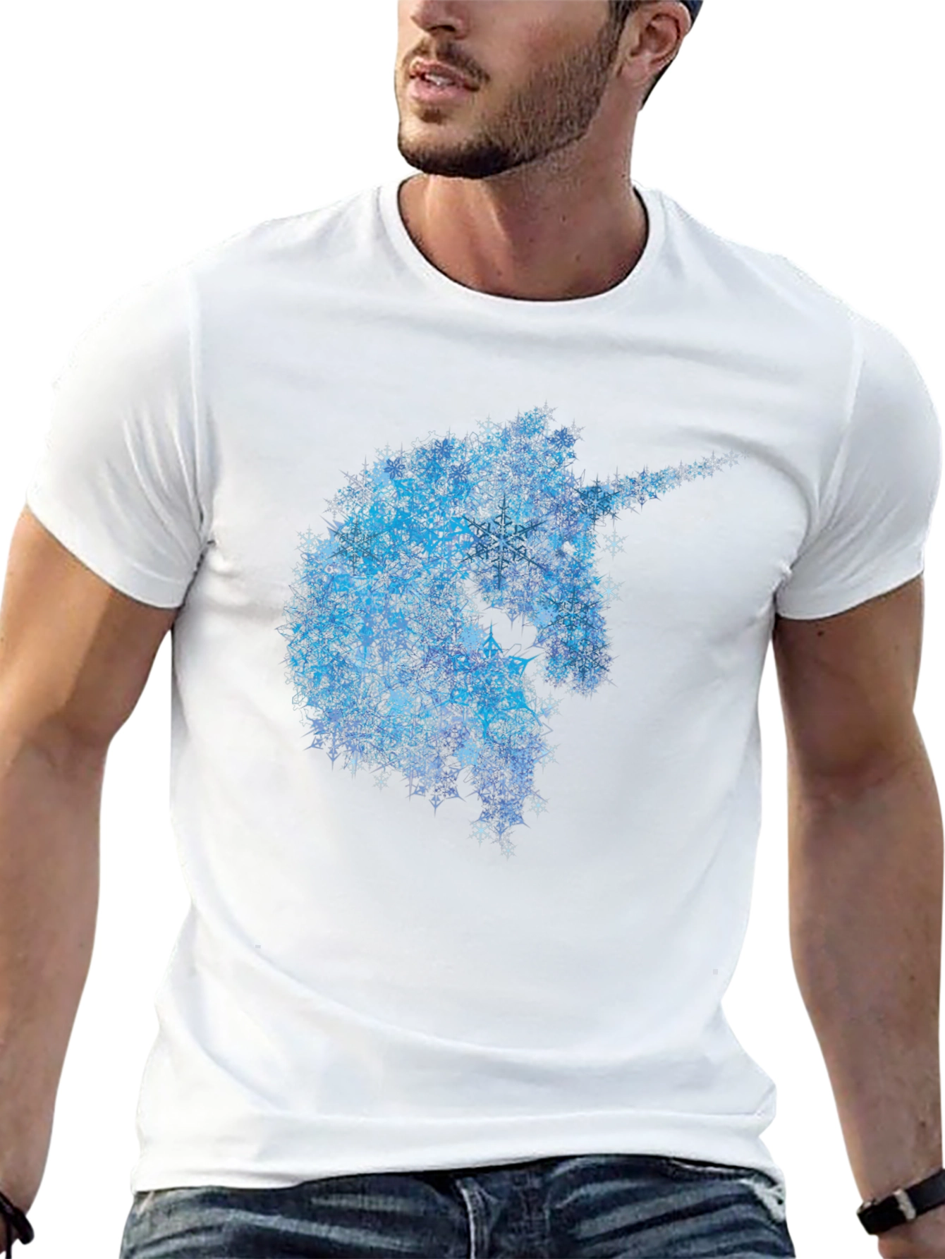 Unicorn Snowflake T-Shirt - Black