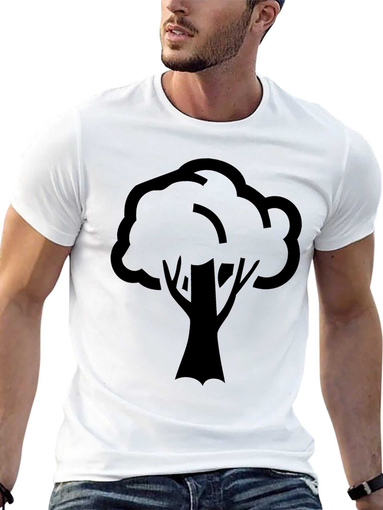 Nature Tree Graphic T-Shirt - Black Casual Wear