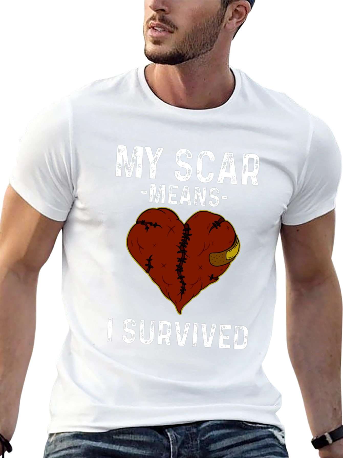 My Scar Means I Survived Heart Graphic Tee