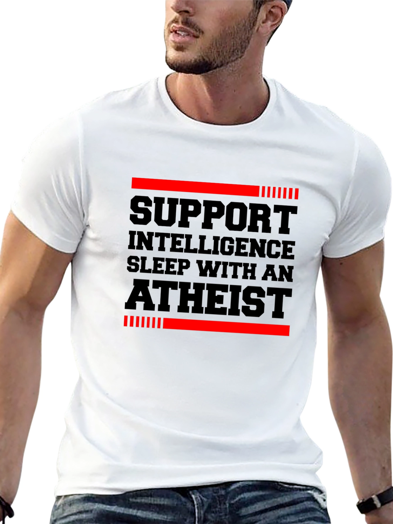 Support Intelligence Sleep with an Atheist T-Shirt