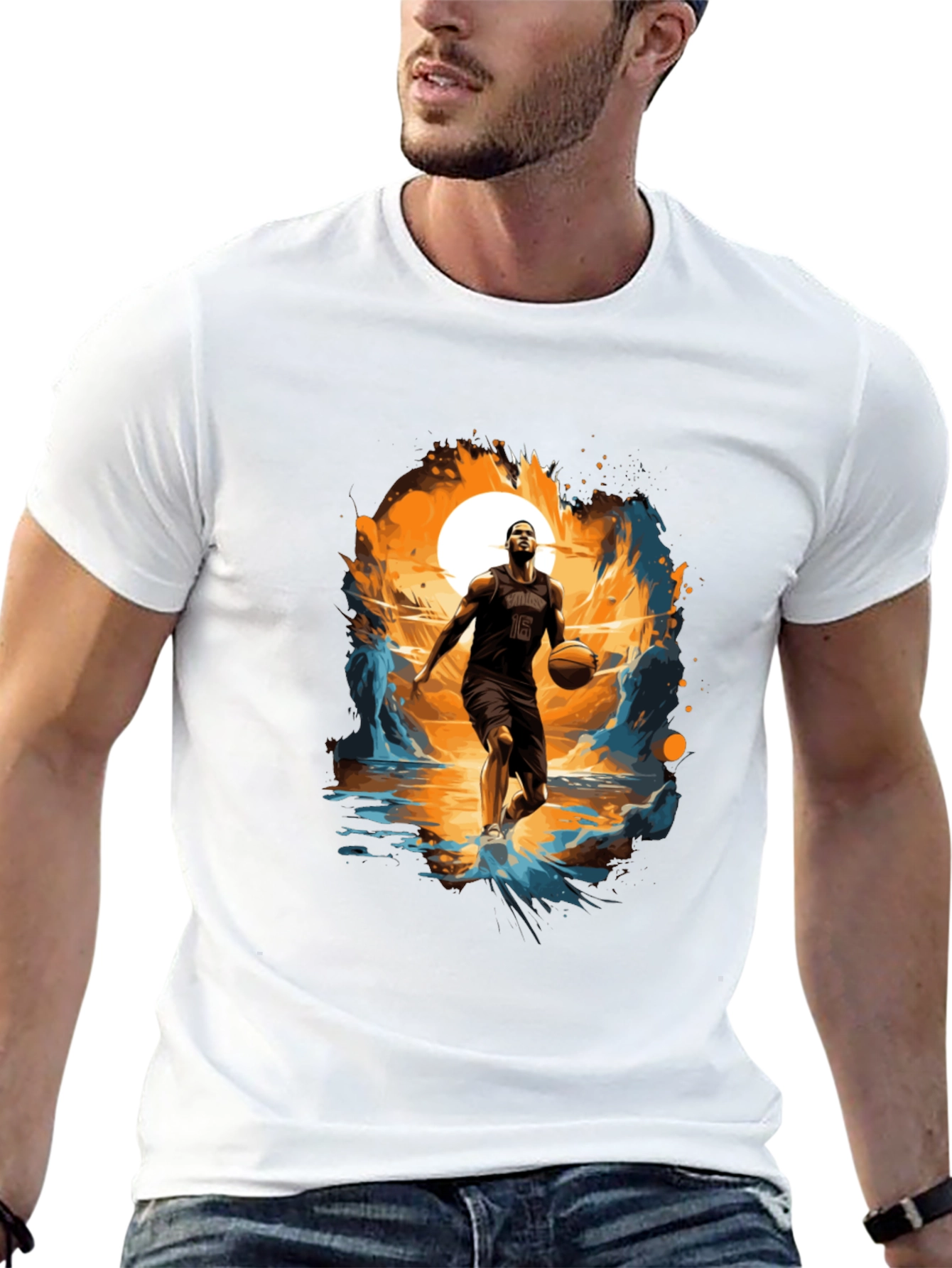 Basketball Player Graphic Print Tee