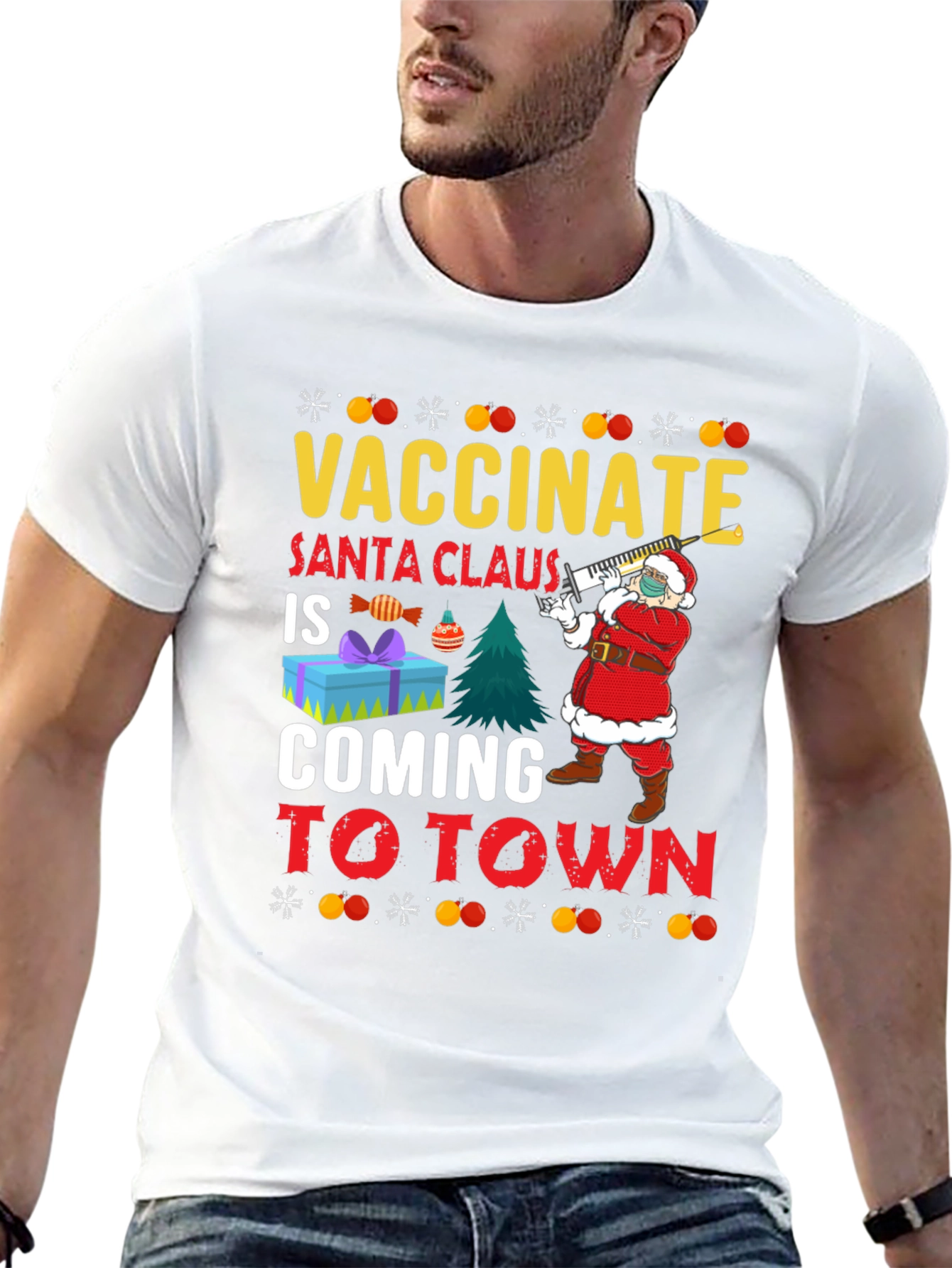 Vaccinate Santa Claus T-Shirt Holiday Season