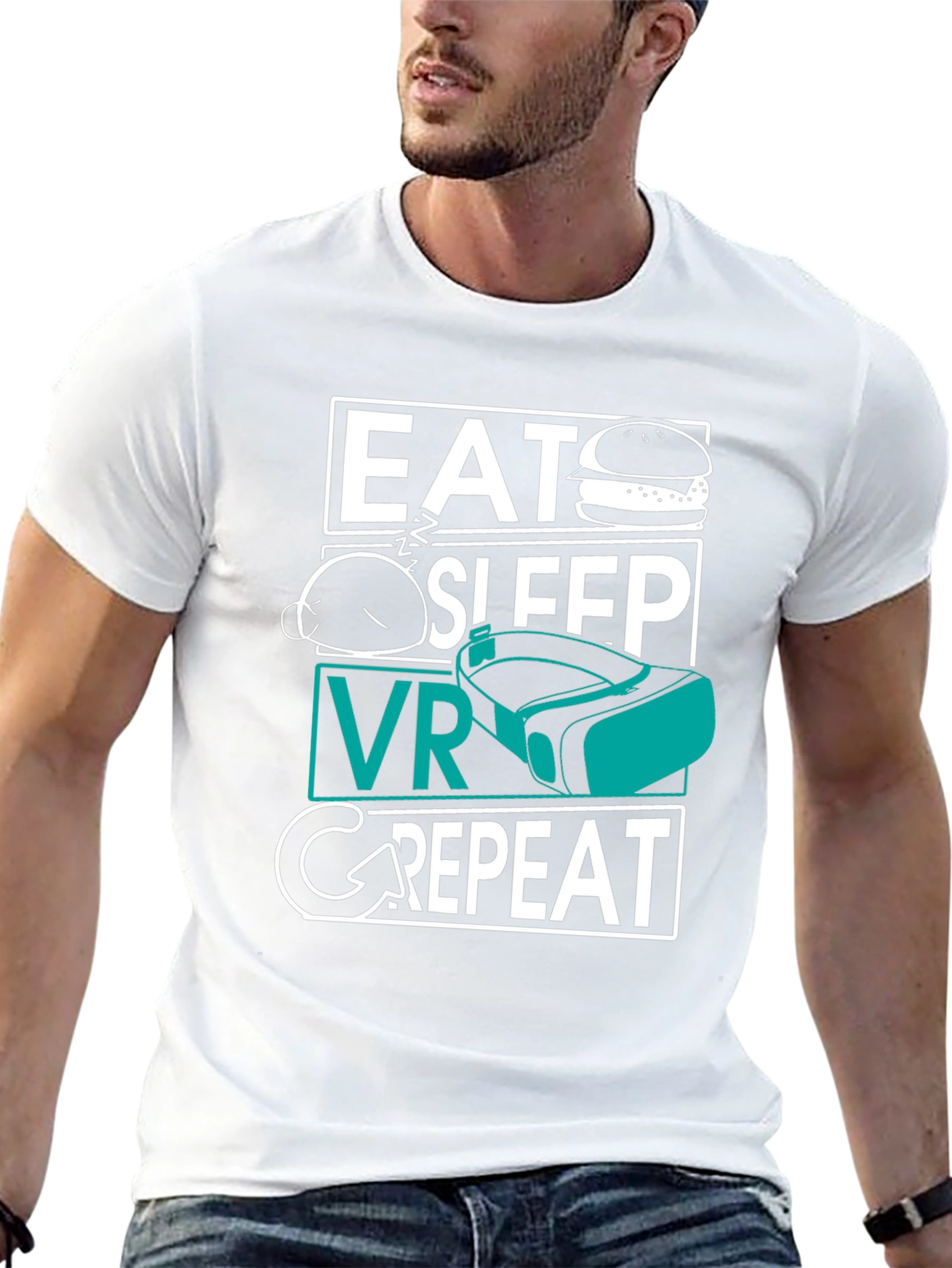 Eat Sleep VR Repeat T-Shirt - Gamer Tee