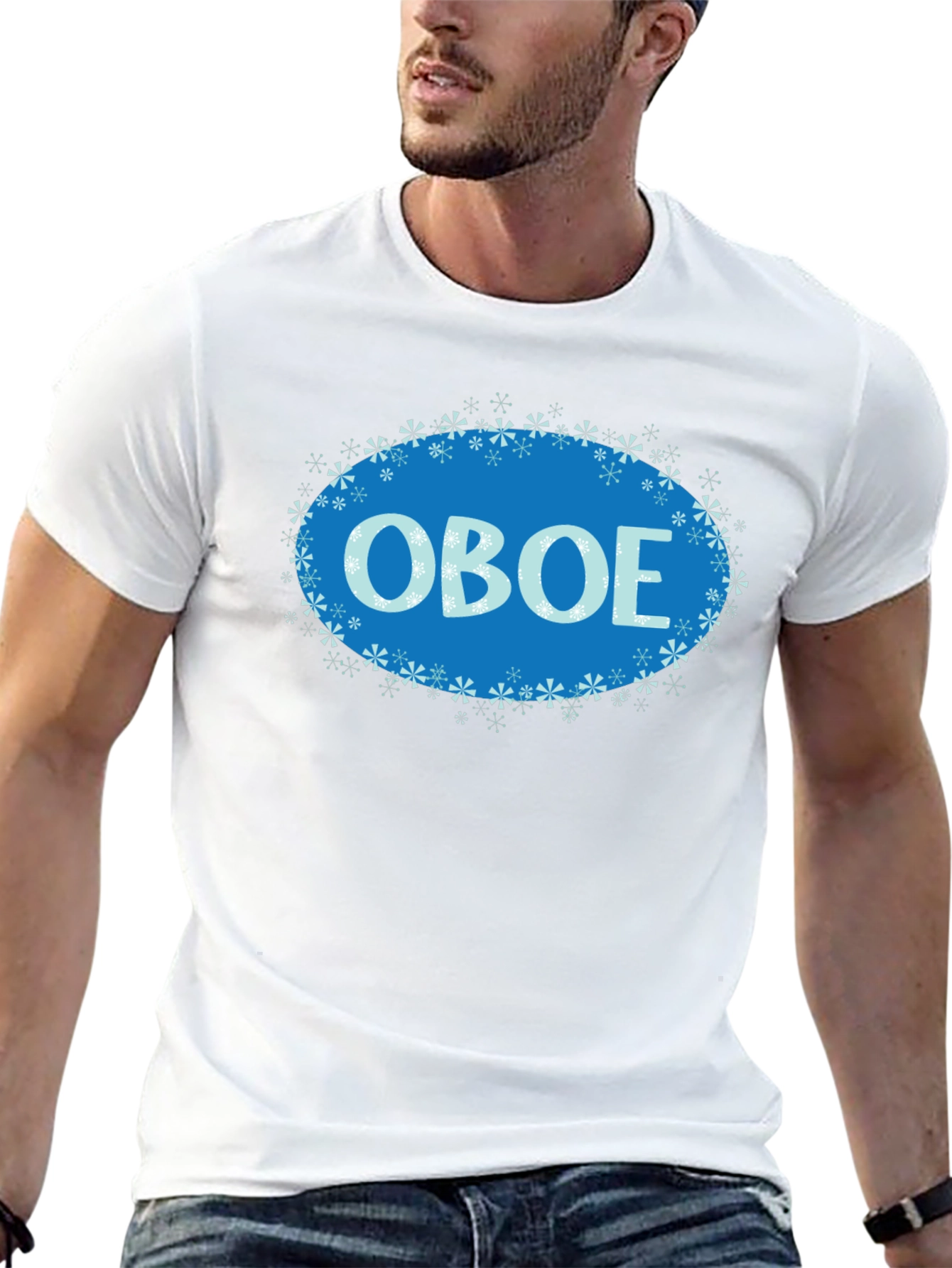 Oboe Snowflake T-Shirt - Musical Instrument Apparel