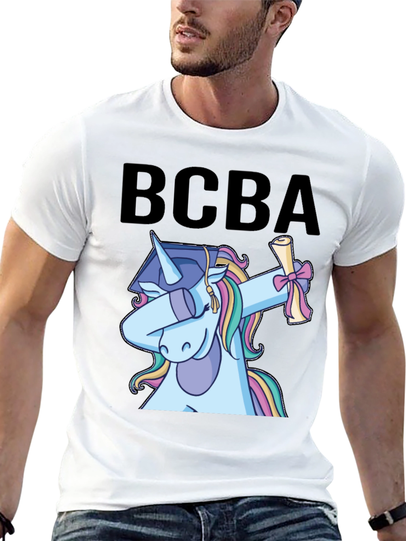 BCBA Unicorn Graduation Dabbing T-Shirt
