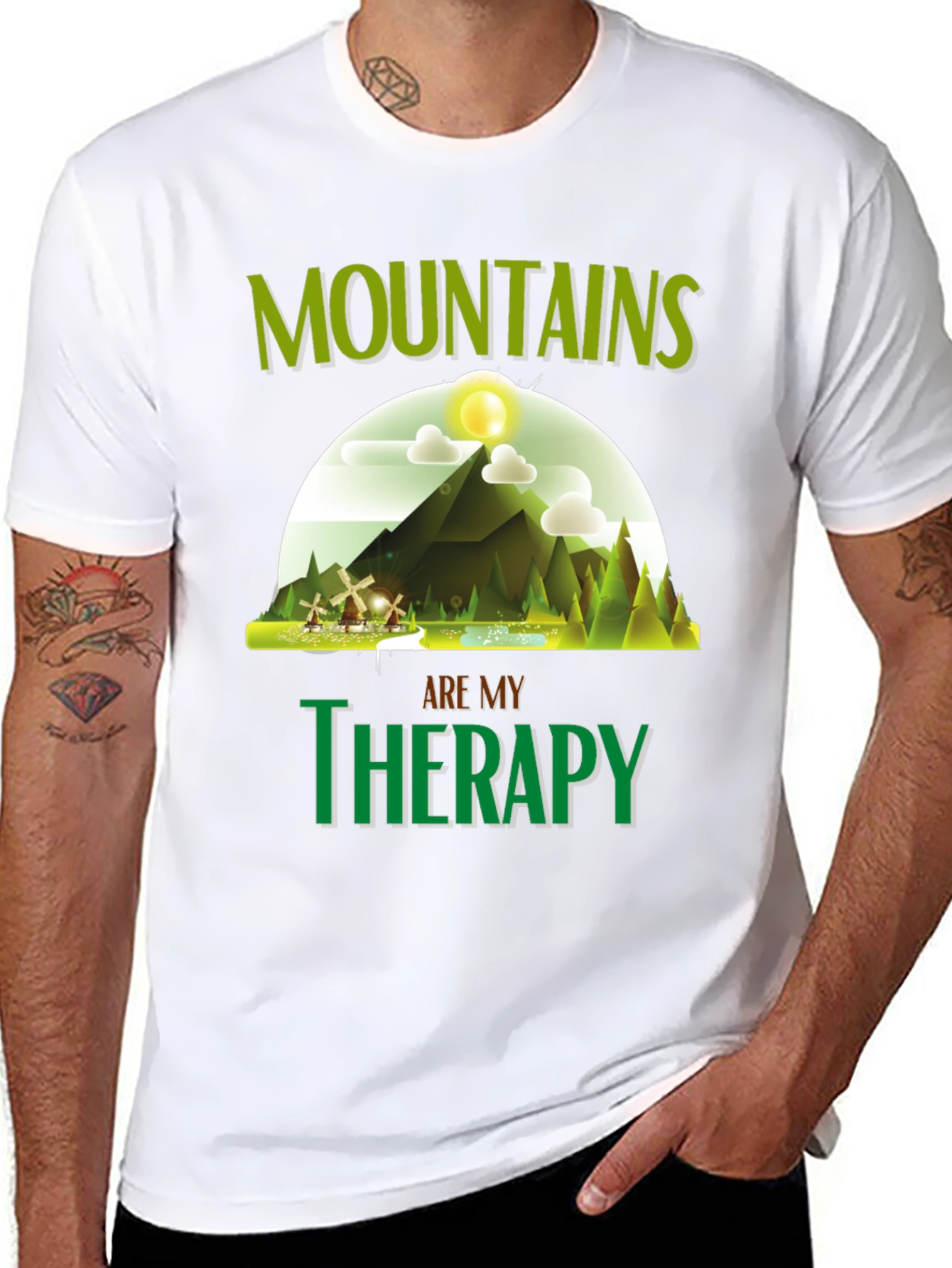 Mountains are My Therapy Graphic T-Shirt