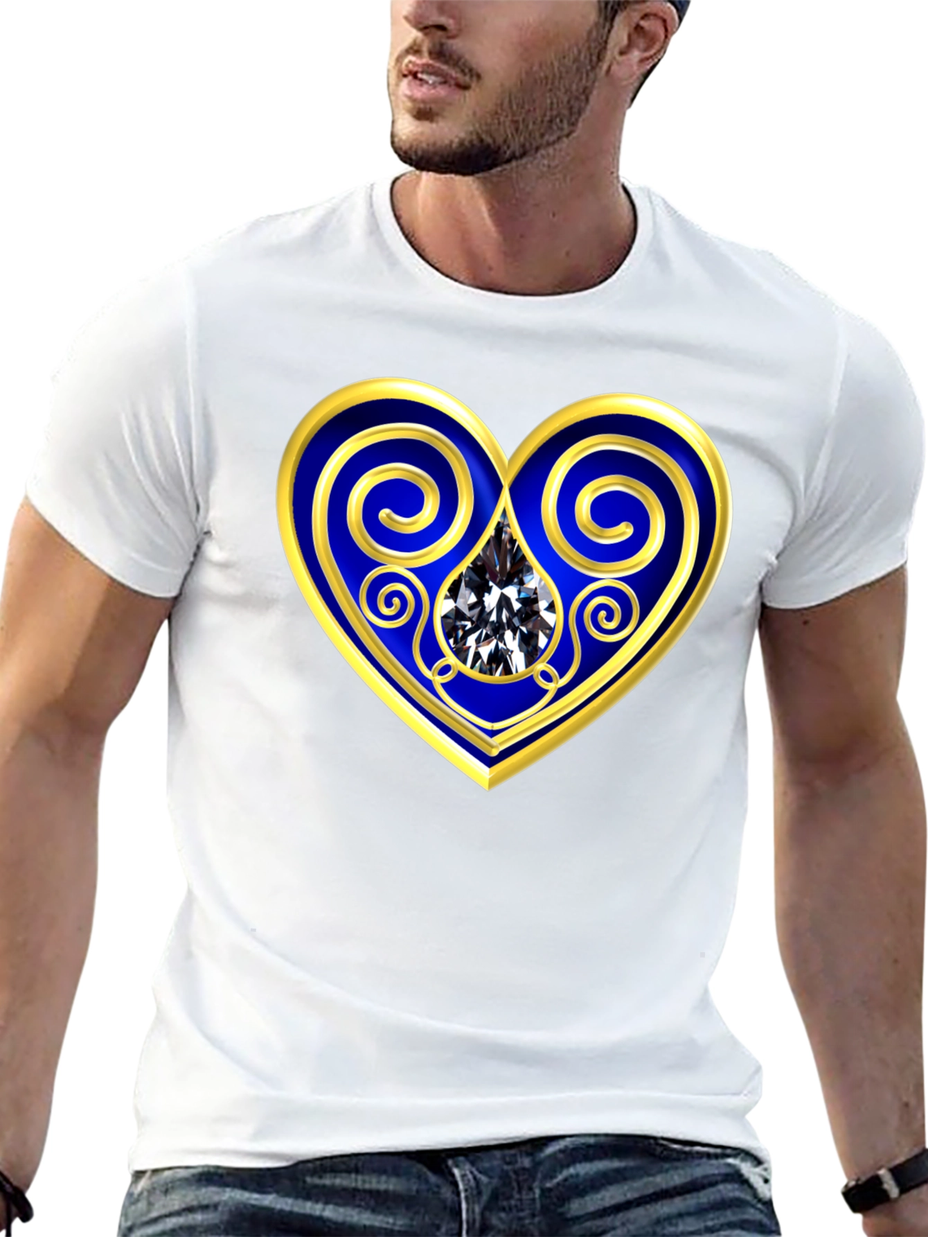Heart Gemstone Graphic Tee - Stylish Comfort
