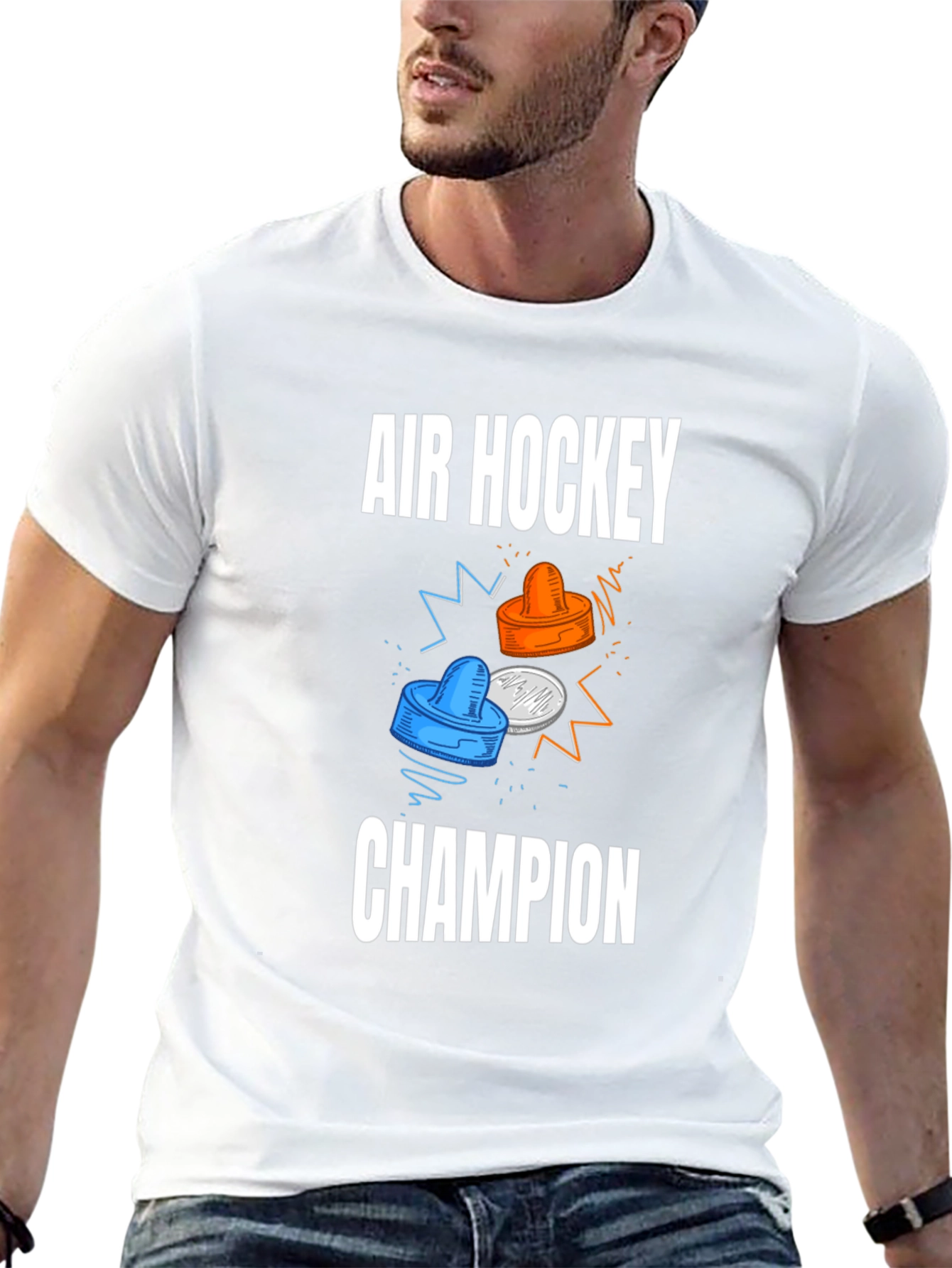 Air Hockey Champion Black T-Shirt