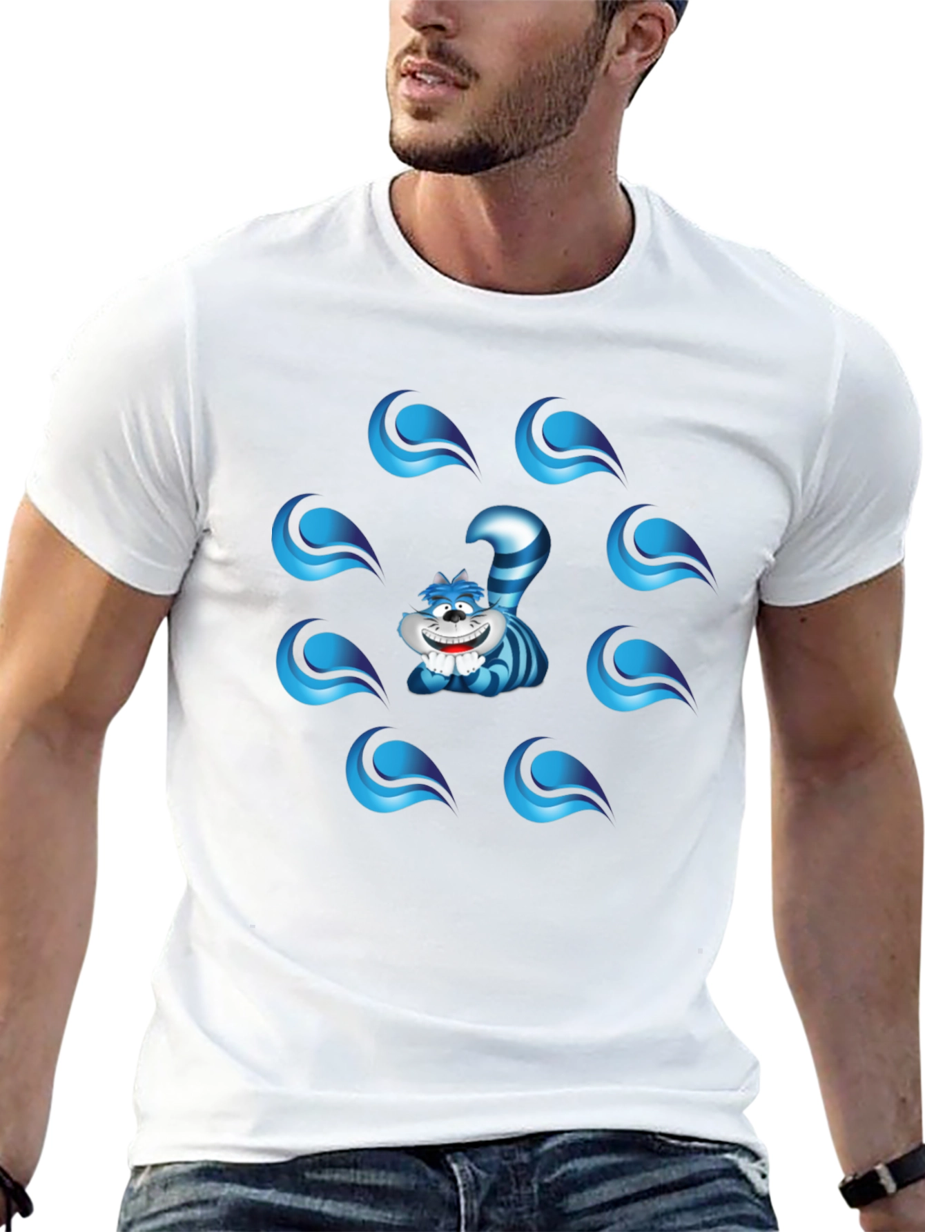 Cheshire Cat Graphic T-Shirt - Mens Black Tee
