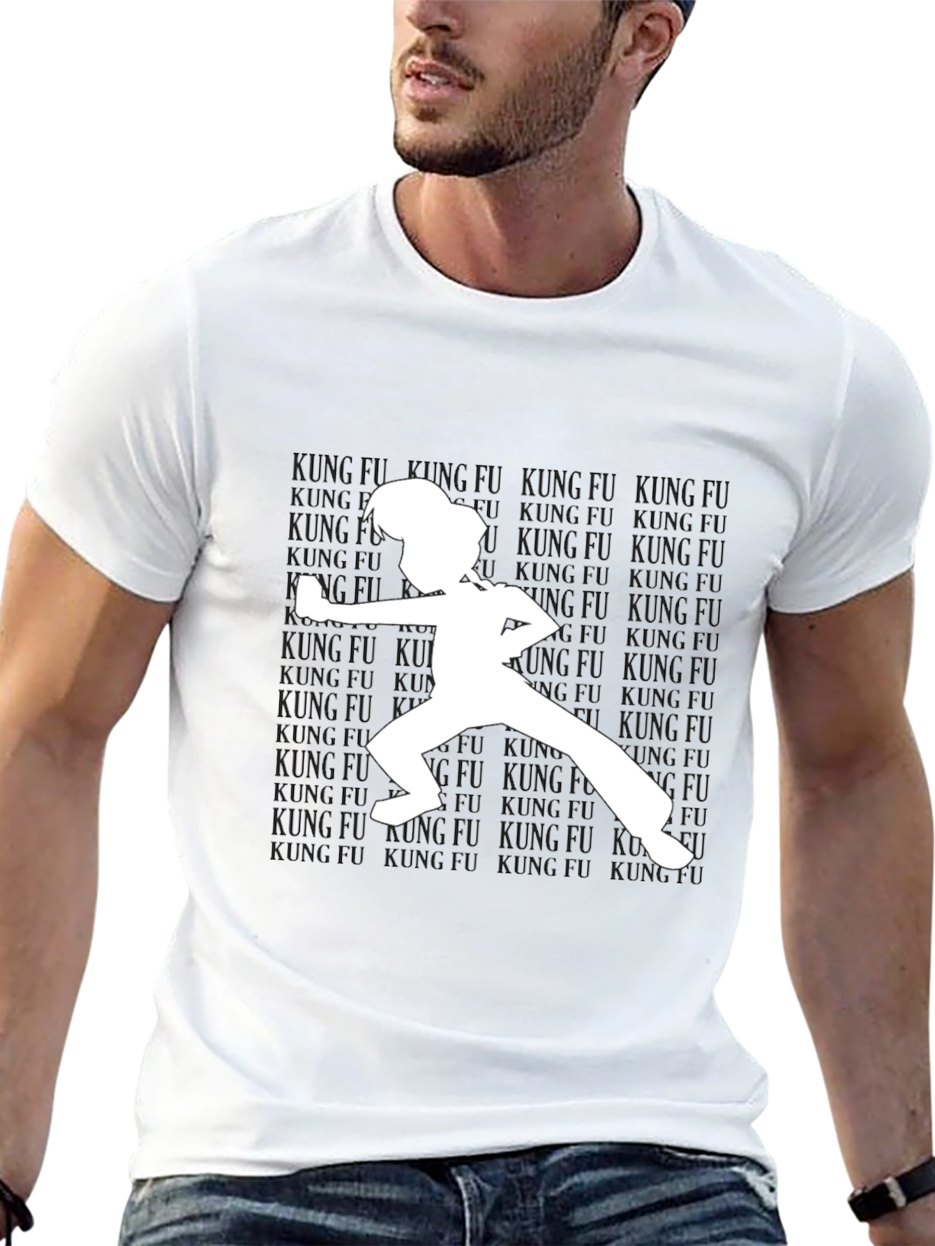 Kung Fu Silhouette T-Shirt - Black