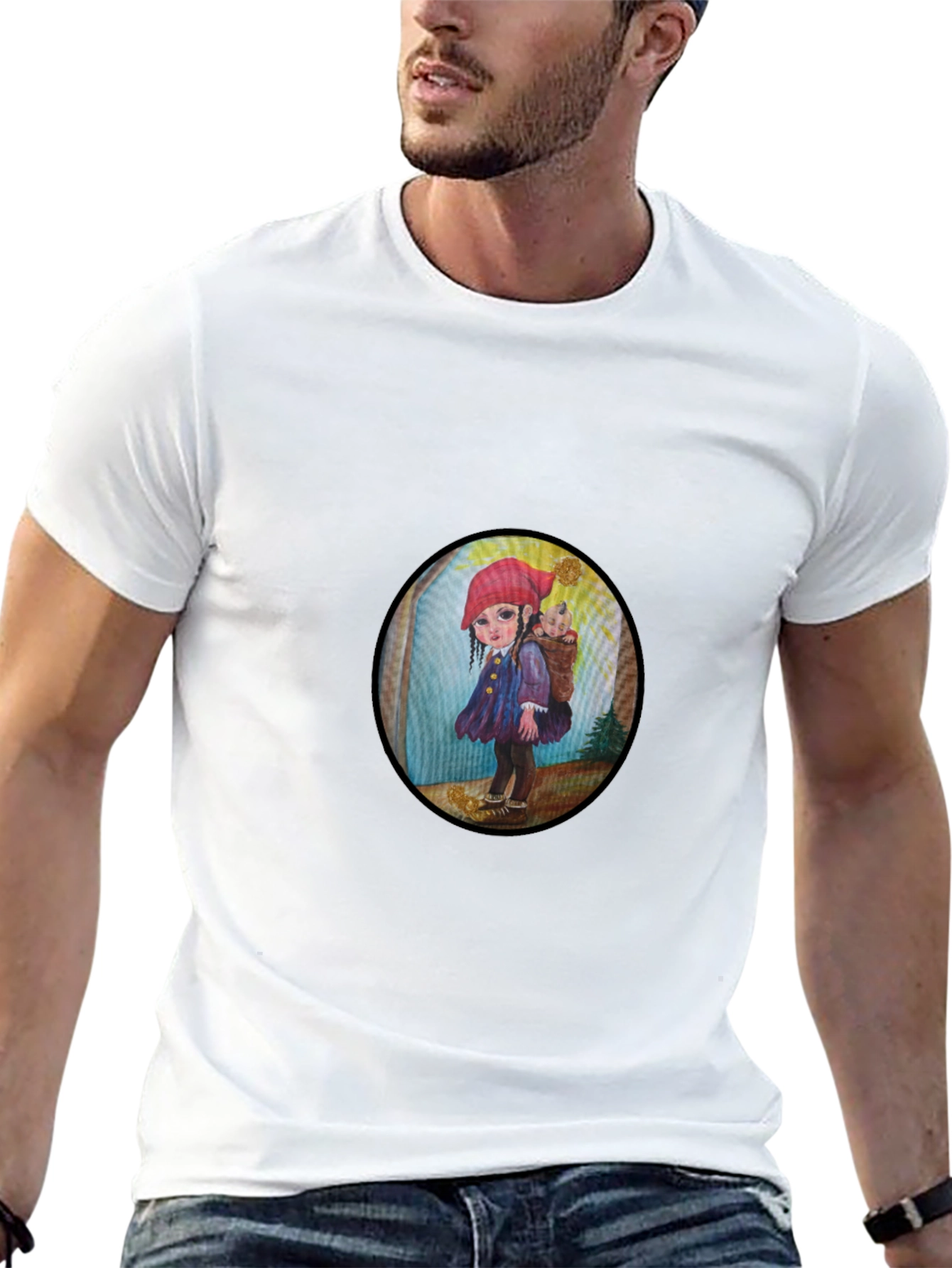 Whimsical Girl Graphic Tee - Unique Print