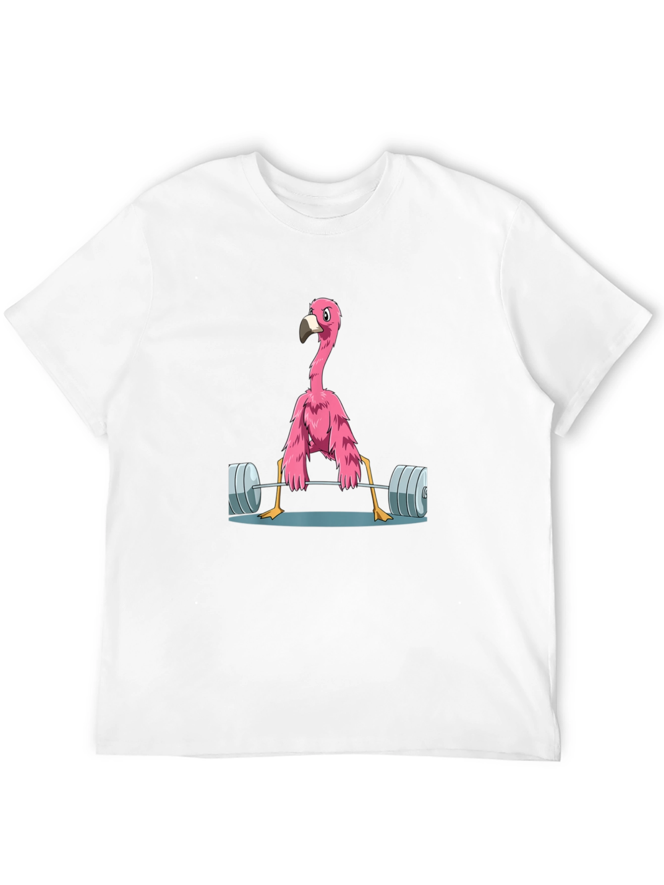 Flamingo Lifting Weights Graphic T-Shirt