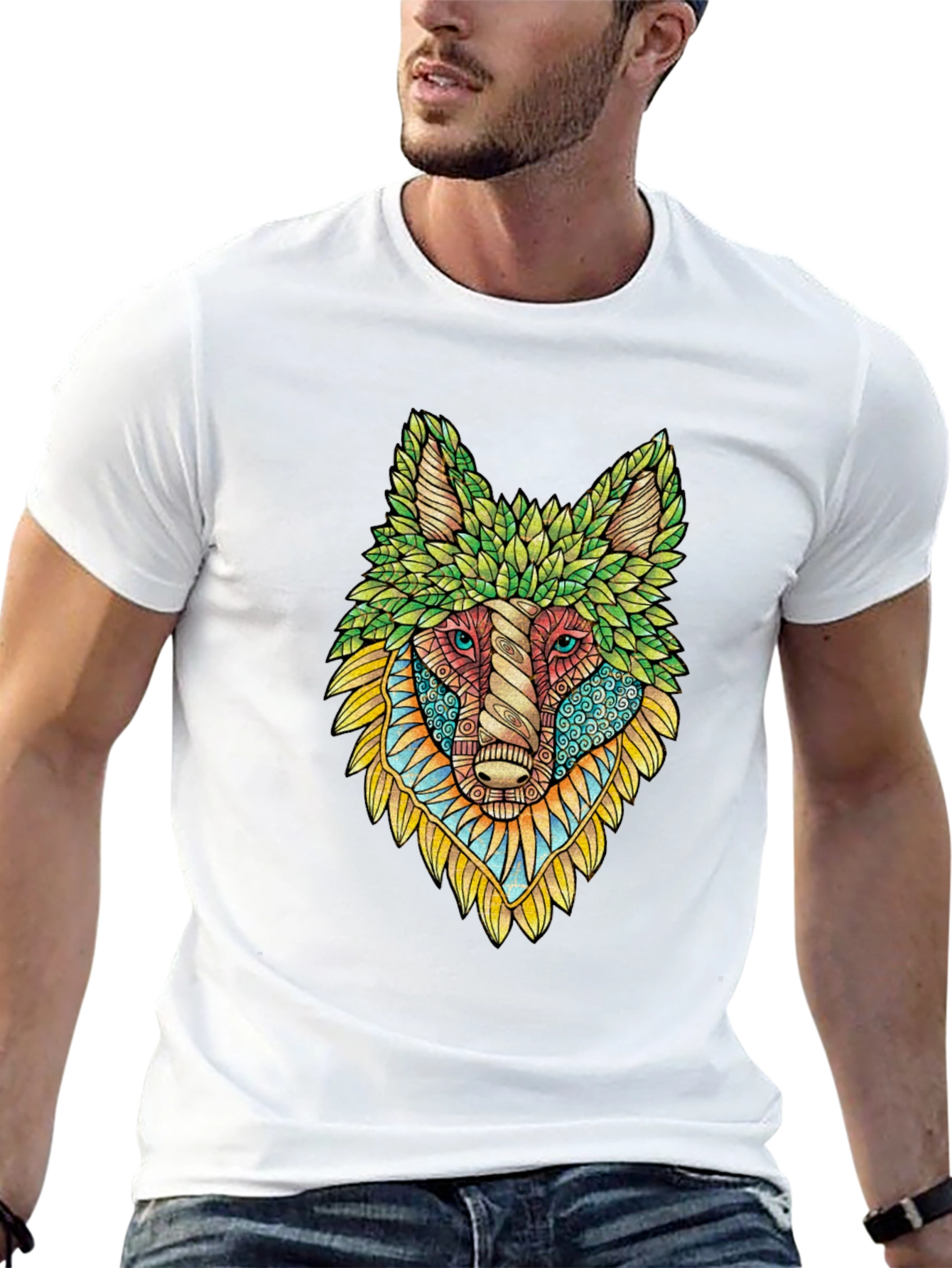 Wolf Art Graphic Tee - Unique Animal Design