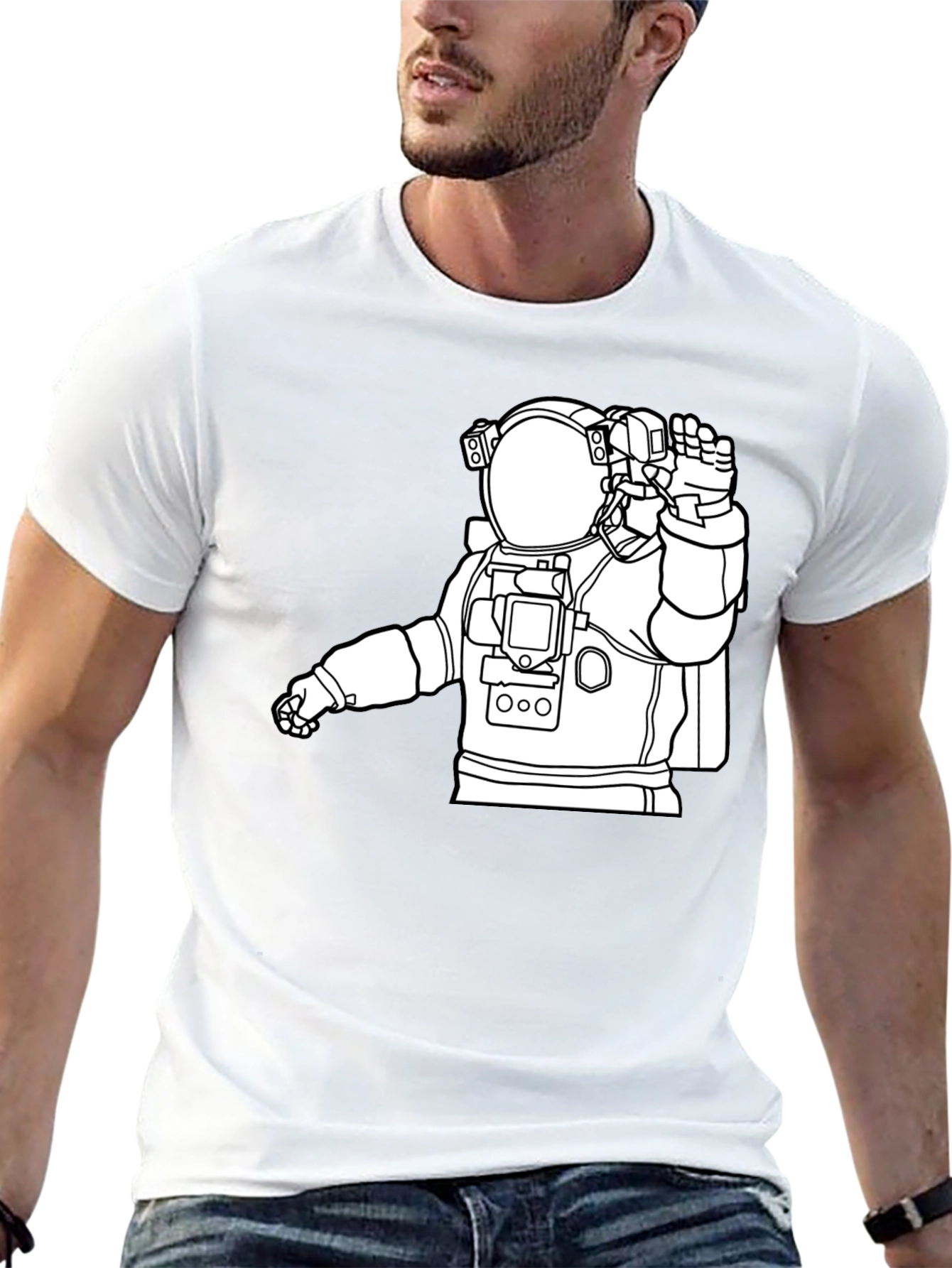 Astronaut Graphic Tee - Cool Space Design