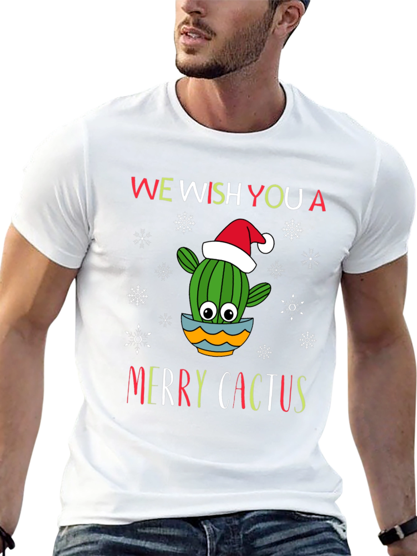 Merry Cactus Christmas Holiday T-Shirt