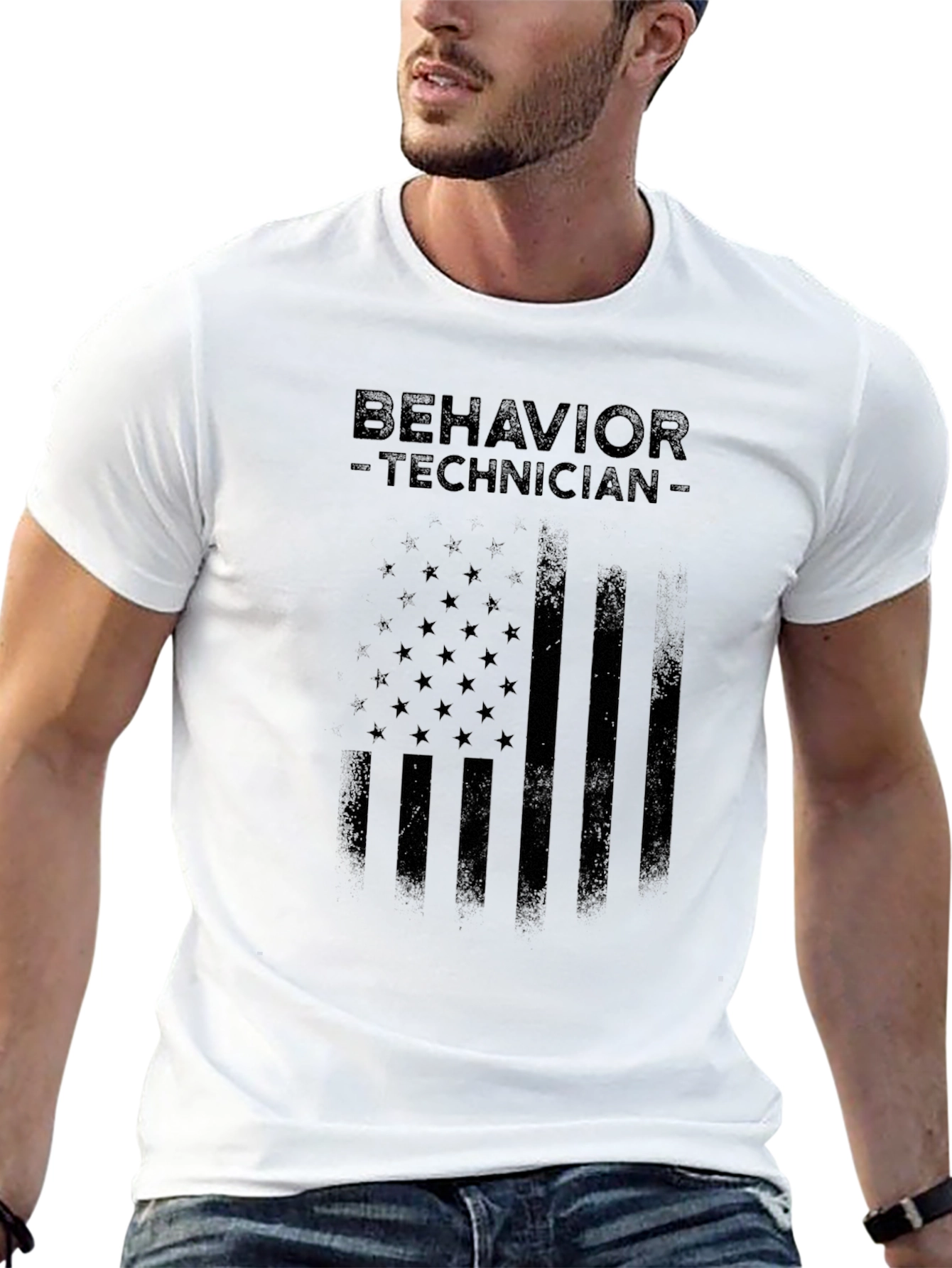 Behavior Technician American Flag T-Shirt