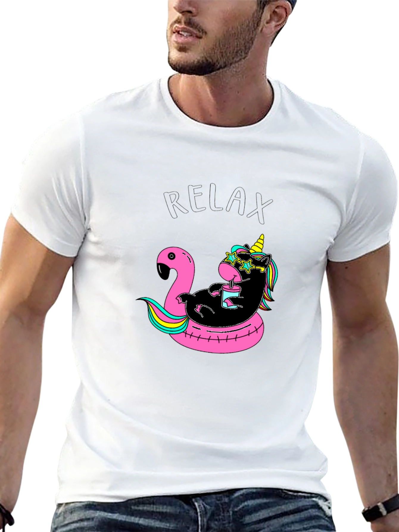 Relaxing Unicorn Flamingo Pool Float T-Shirt