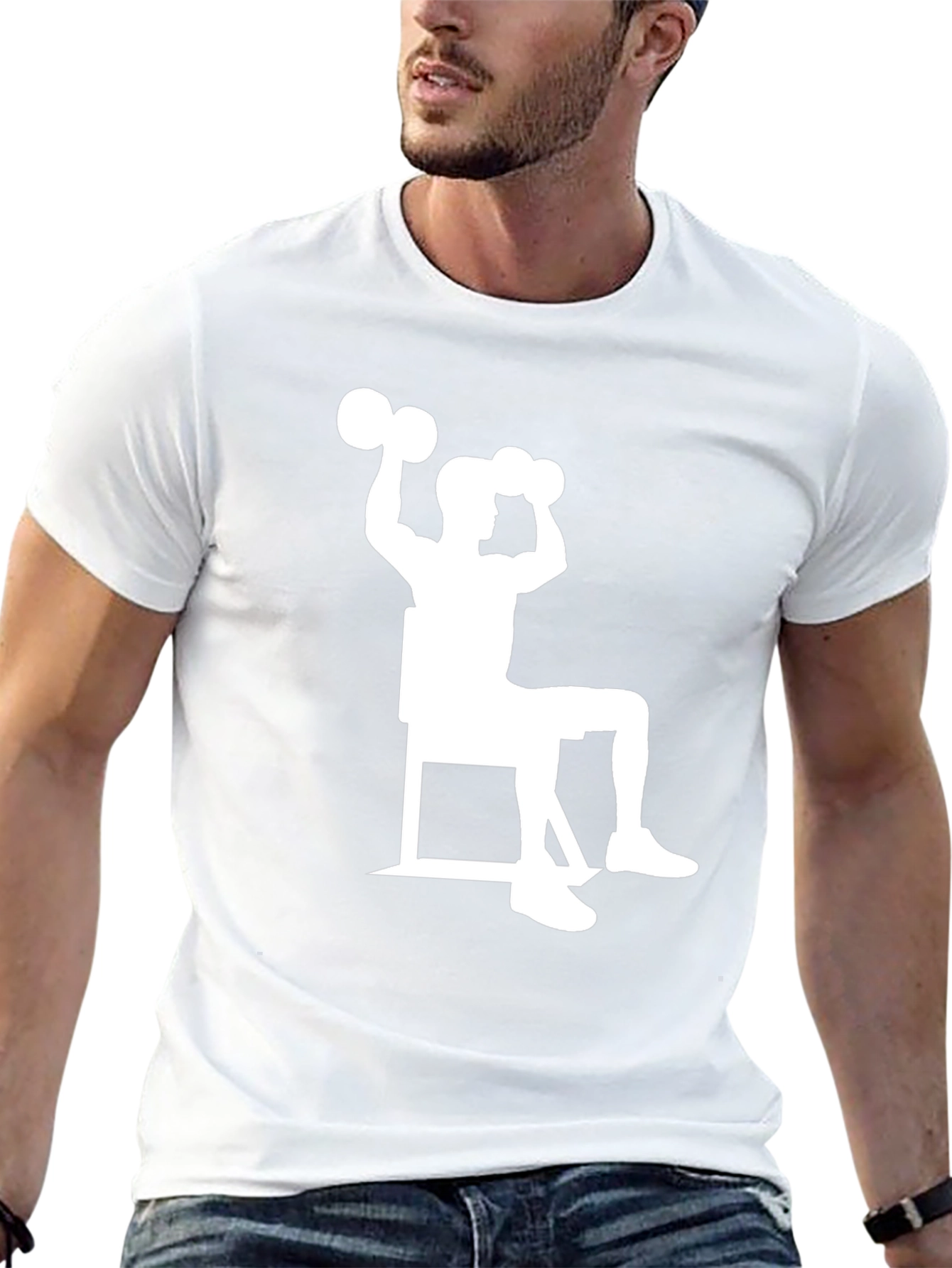 Workout Time! Black T-Shirt with Weightlifting Design