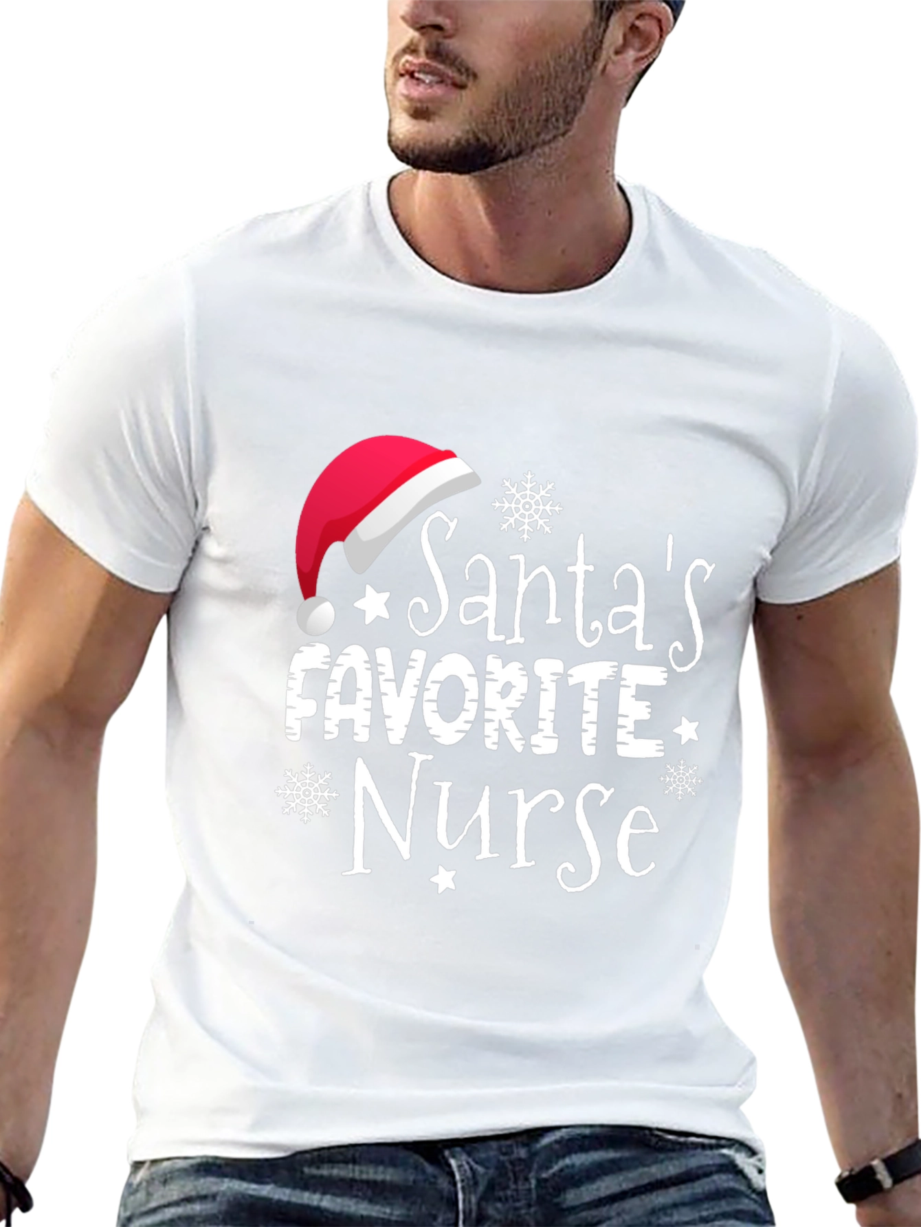 Santas Favorite Nurse Holiday T-Shirt
