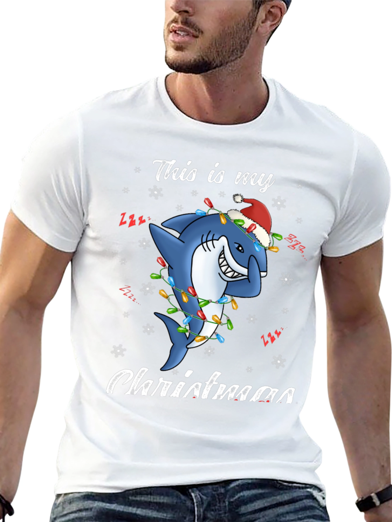 Christmas Shark T-Shirt - Holiday Festive Tee