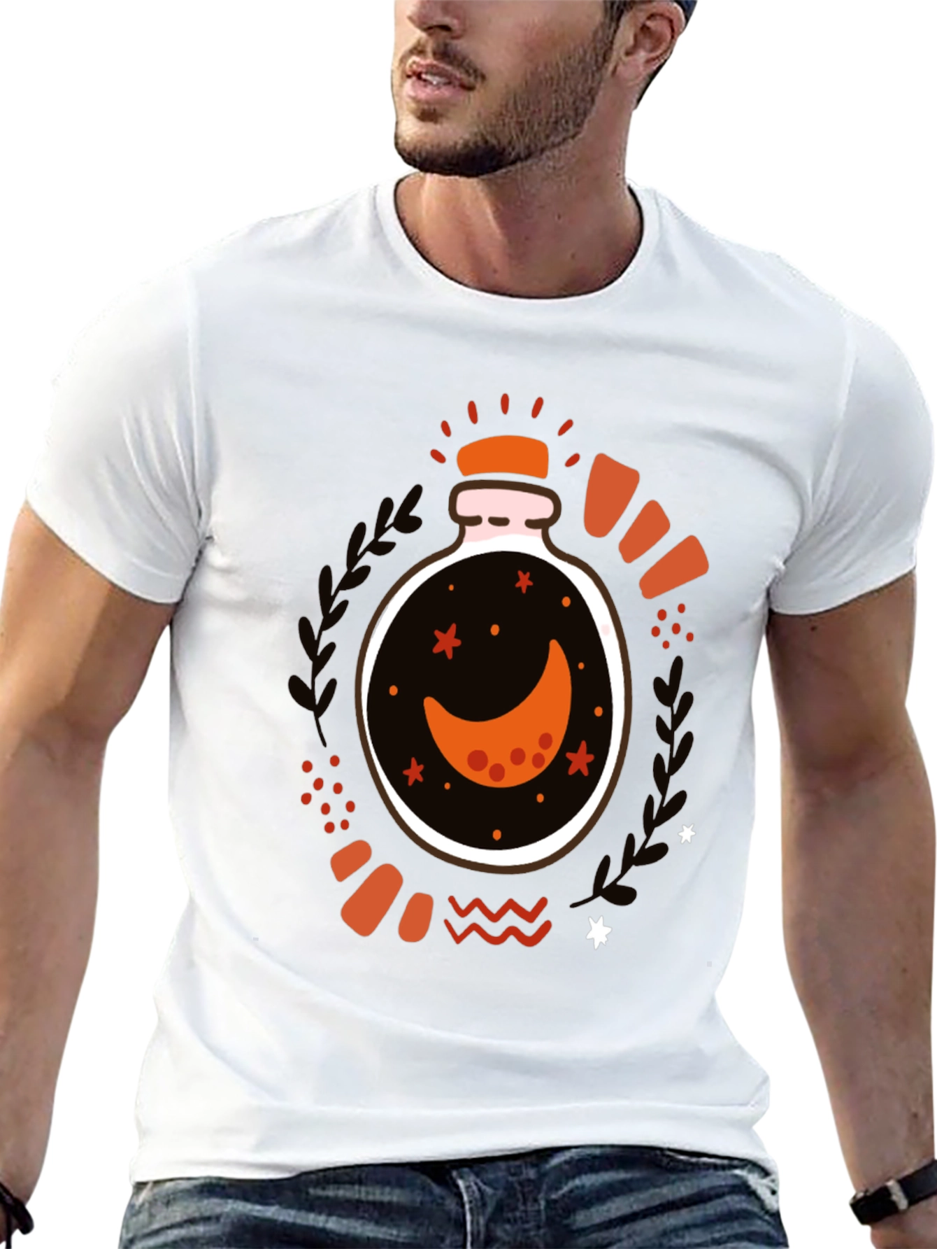 Moon Jar Graphic Tee - Stylish Mens T-Shirt