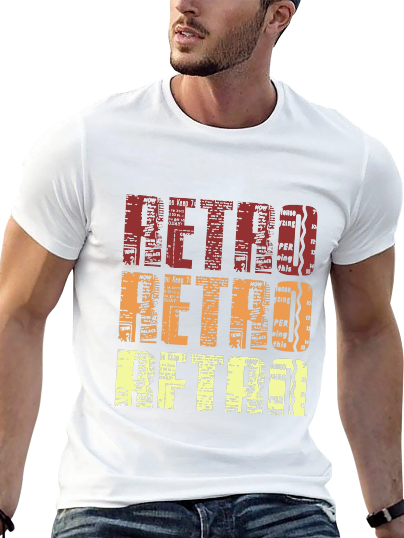 Retro Newspaper Print T-Shirt