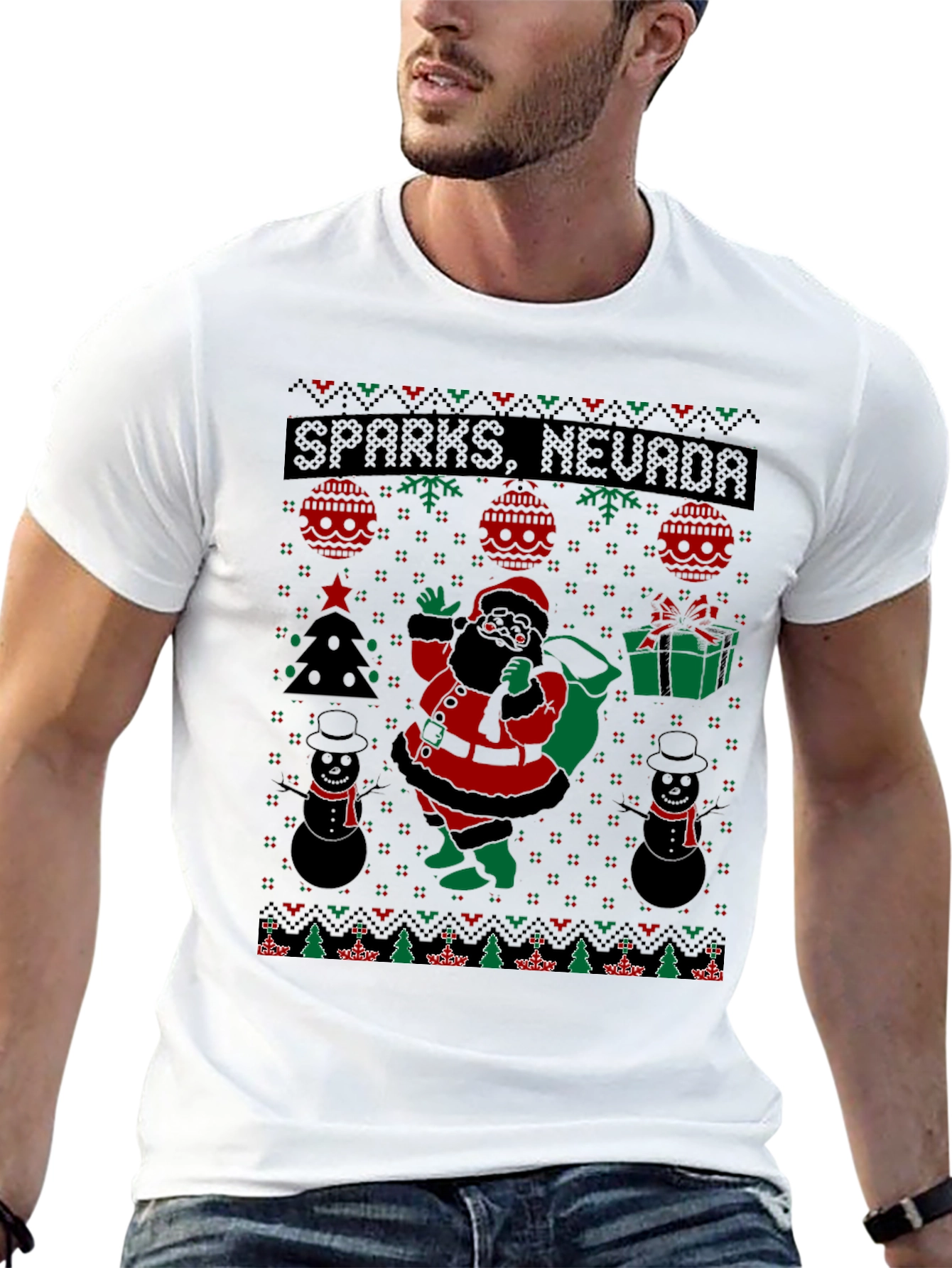Sparks Nevada Santa Ugly Christmas T-Shirt