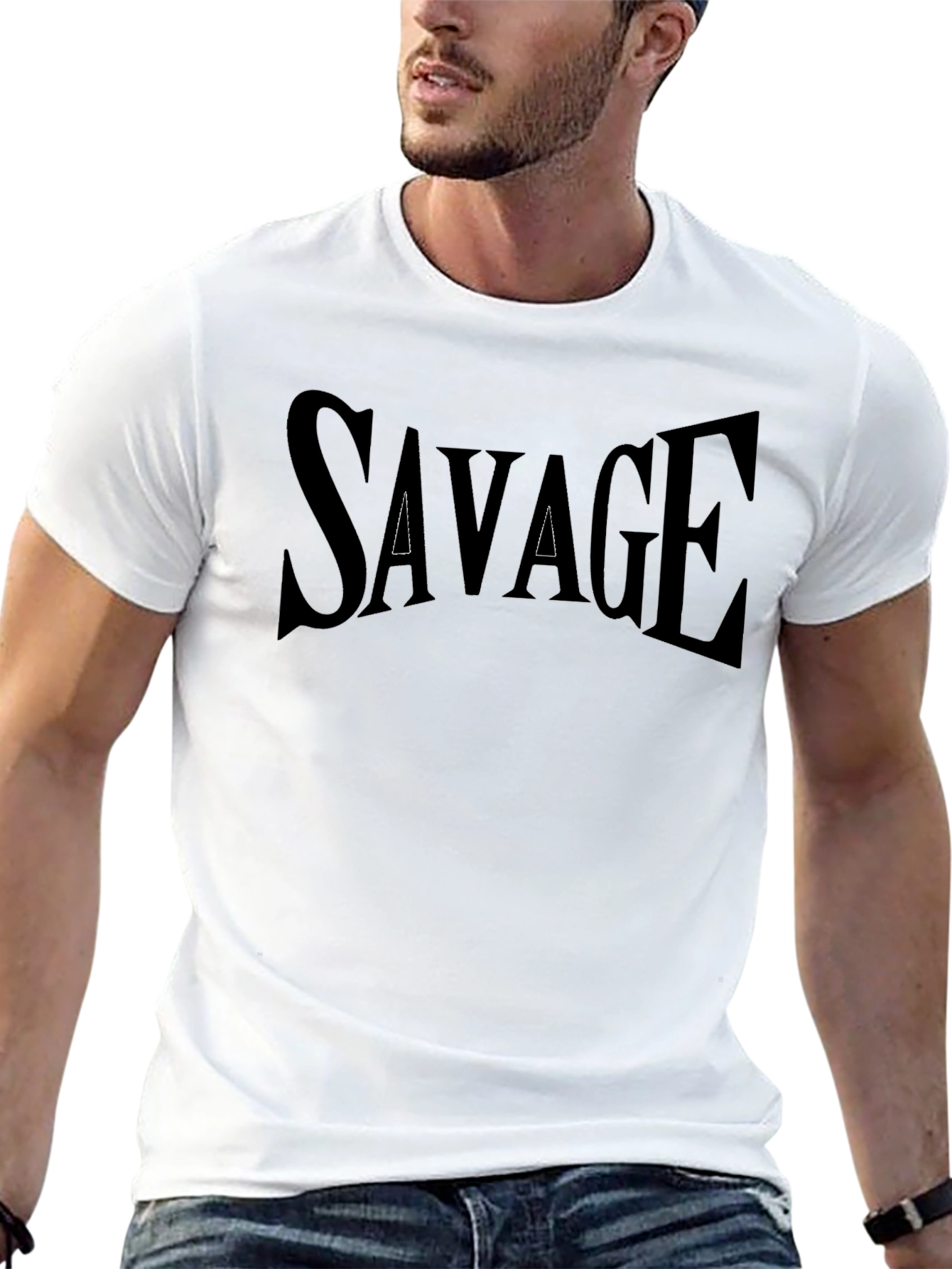 Savage Graphic Print Crew Neck T-Shirt