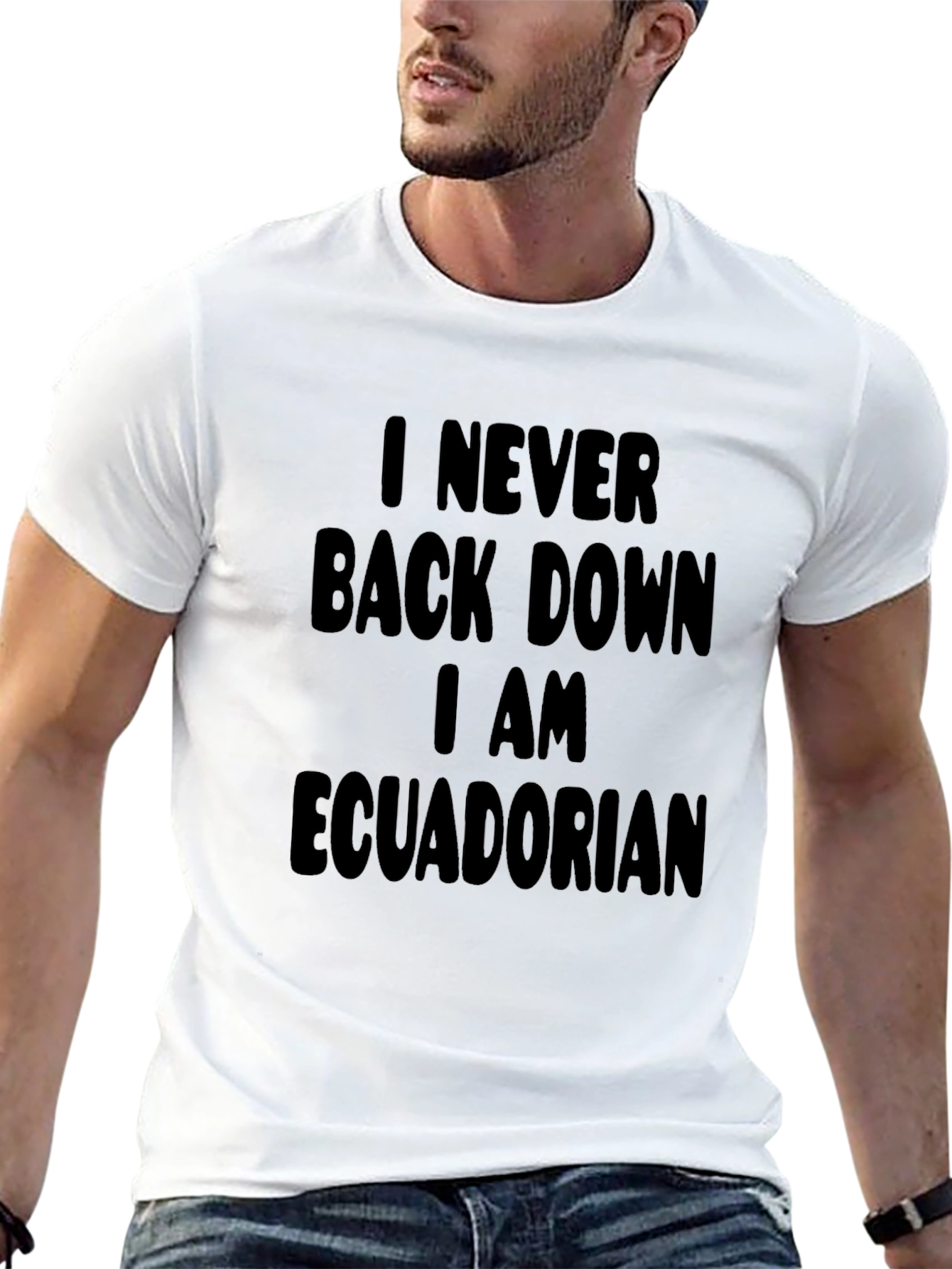 I Never Back Down Ecuadorian Black T-Shirt