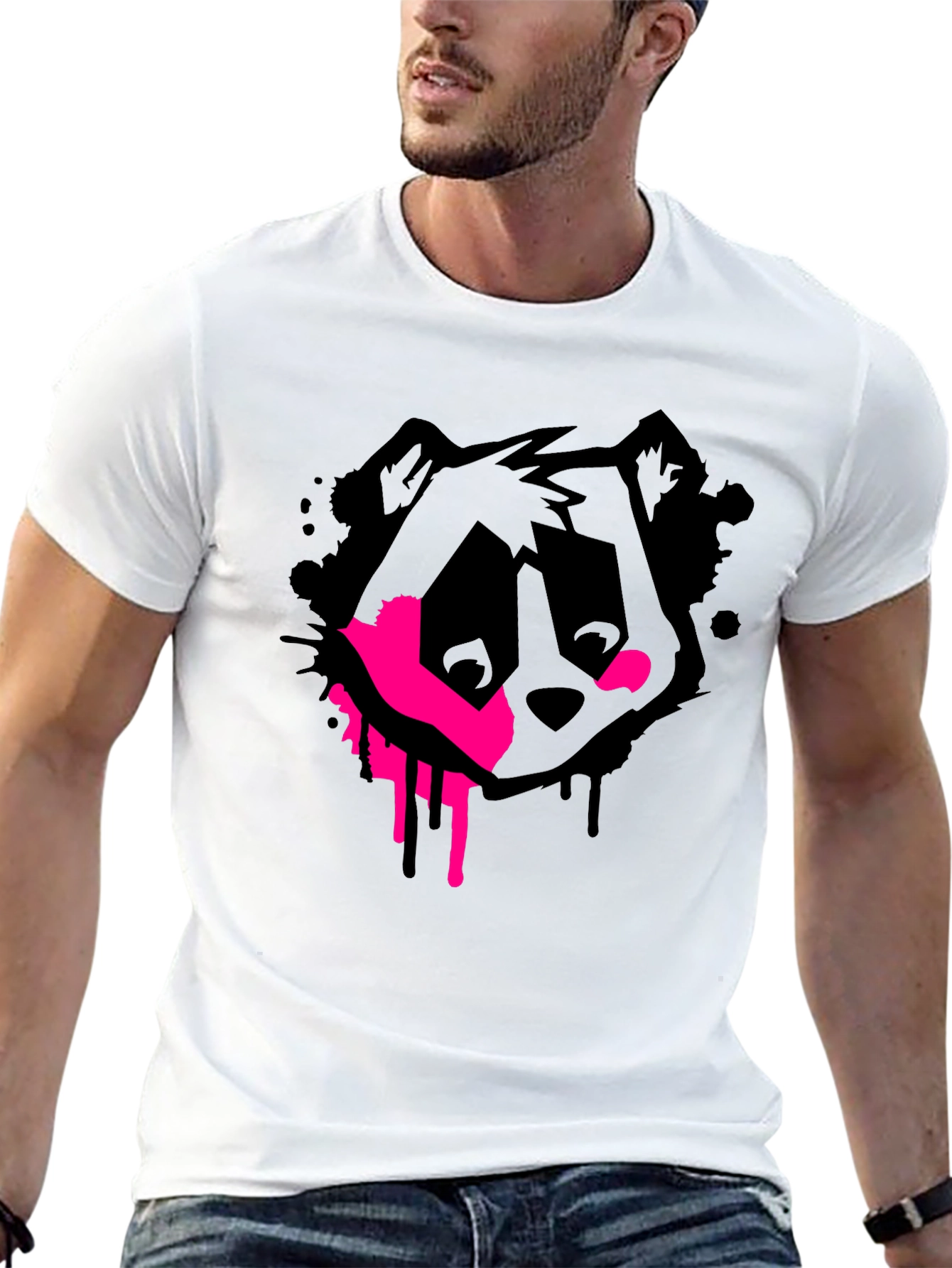 Black Bear Graffiti Graphic Tee - Modern Style