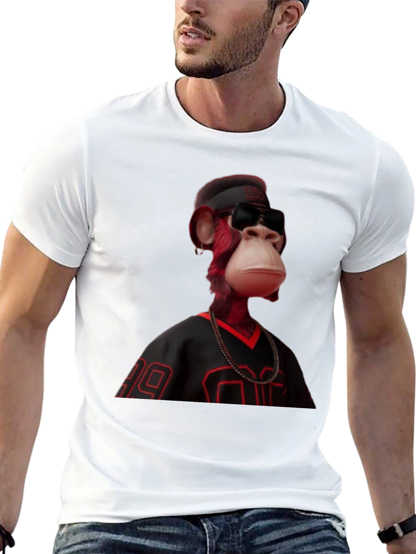 Bored Ape Graphic Tee - Black Jersey Style