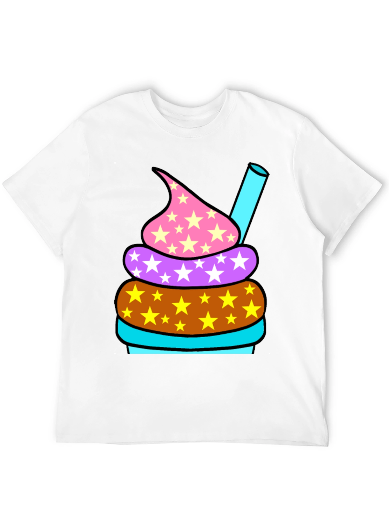 Fun Cupcake Graphic Tee - Black Cotton T-Shirt