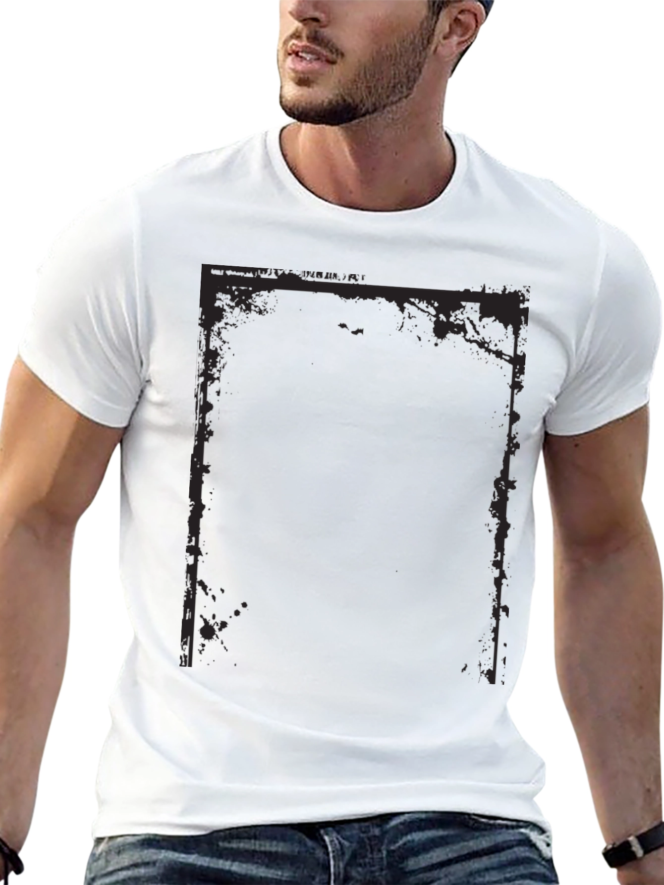 Edgy Graphic Tee - Black Cotton Blend