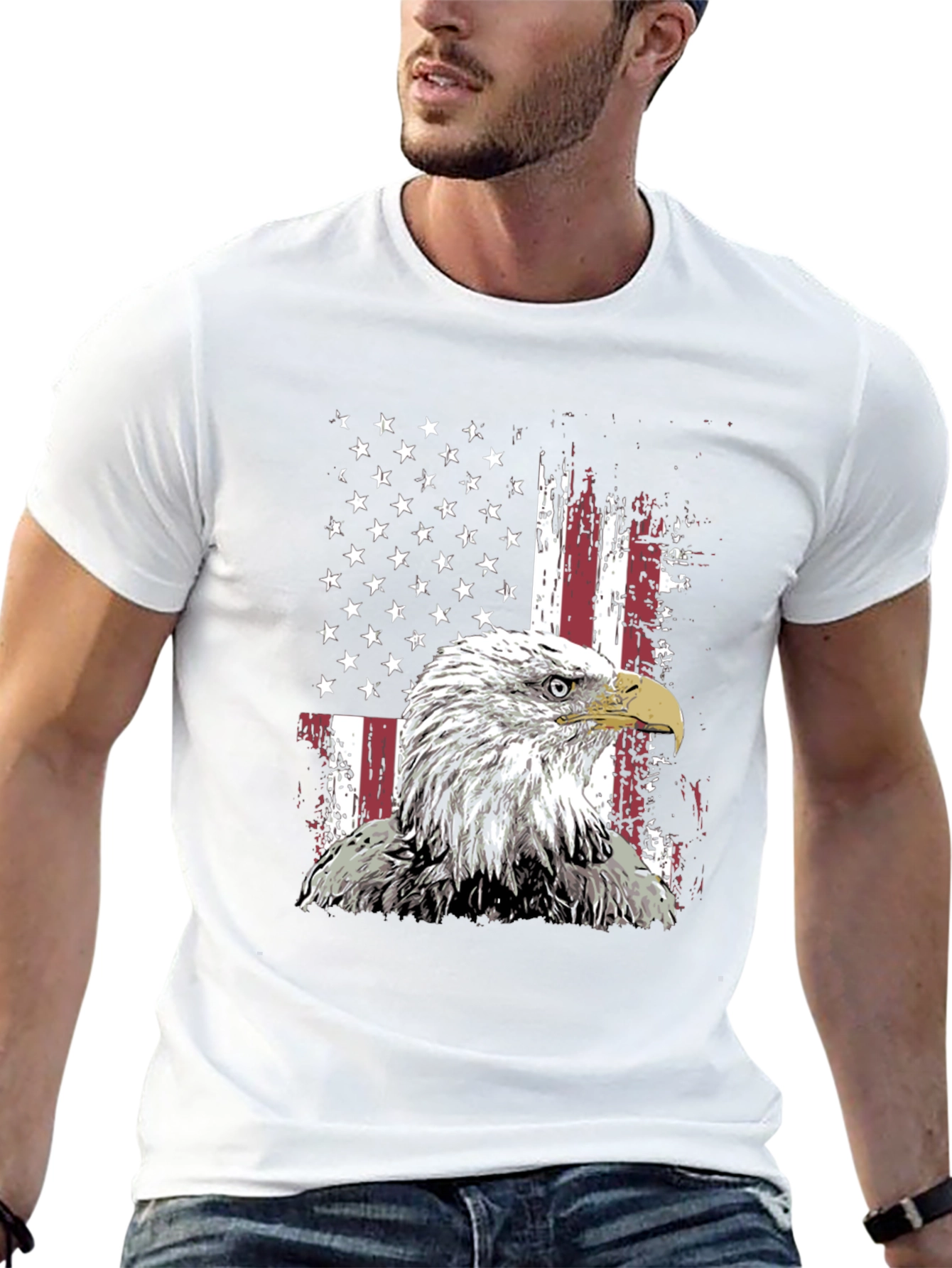 American Eagle Flag Graphic Tee - Patriotic Style
