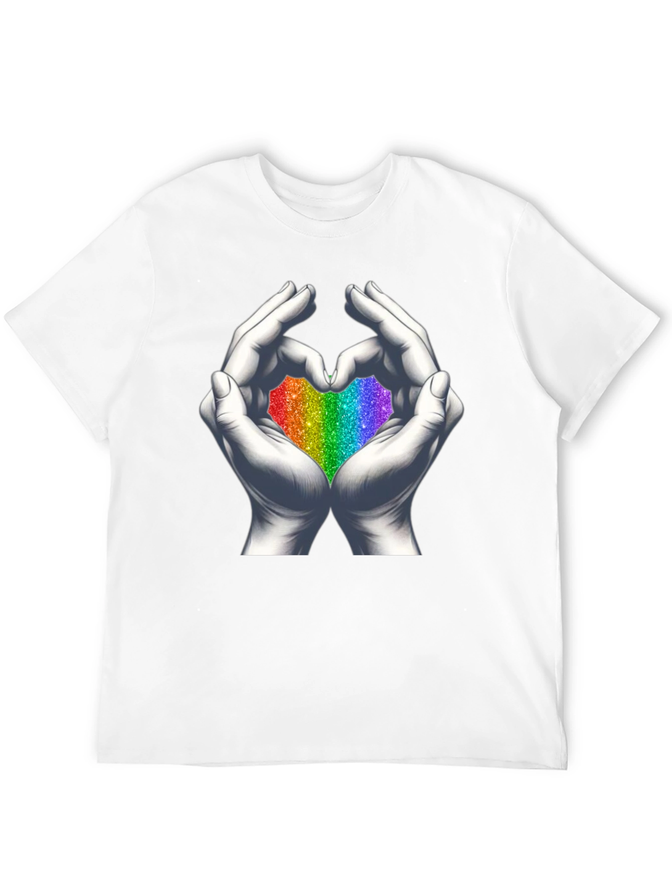 Rainbow Heart Hands Graphic Tee - Pride T-Shirt